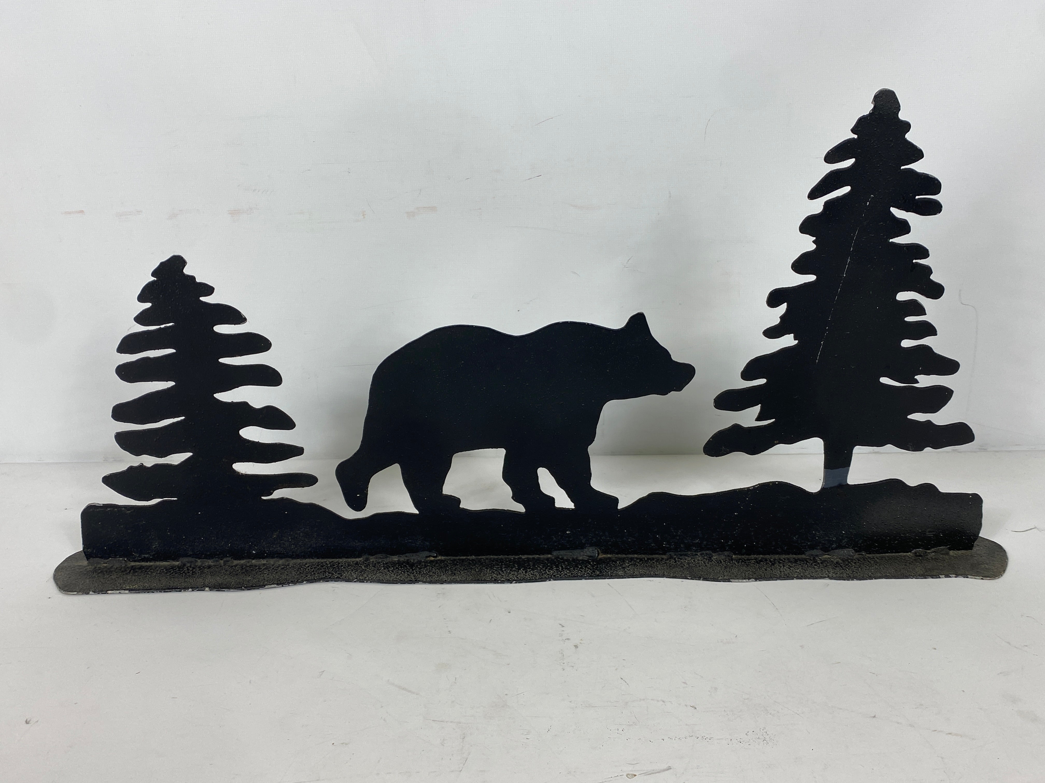 Bear in Trees Black Metalwork Decor