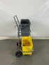 2-Shelf Mopping Trolley with Gray and Yellow Buckets