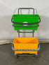 2-Shelf Mopping Trolley with Orange and Green Buckets