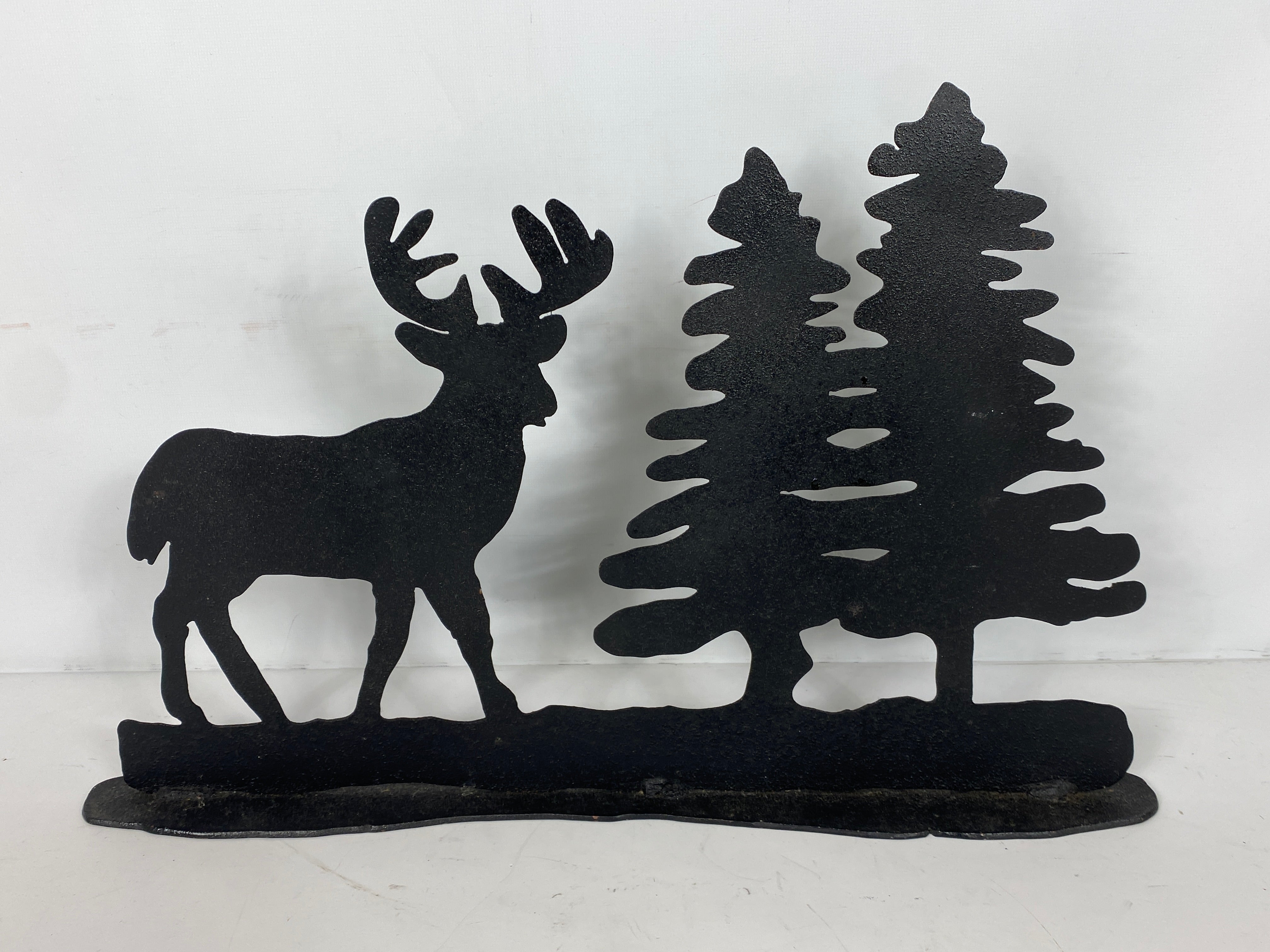 Deer in Trees Black Metalwork Decor