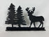 Deer in Trees Black Metalwork Decor