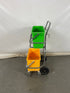 2-Shelf Mopping Trolley with Orange and Green Buckets