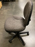 Grey Patterned Upholstered Wheeled Chair