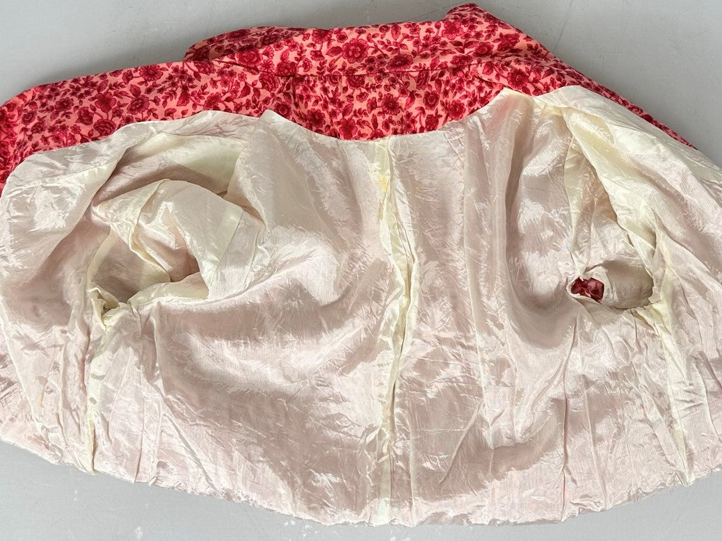 Vintage Pink Flower Full Sleeve Jacket Women's Size Unknown