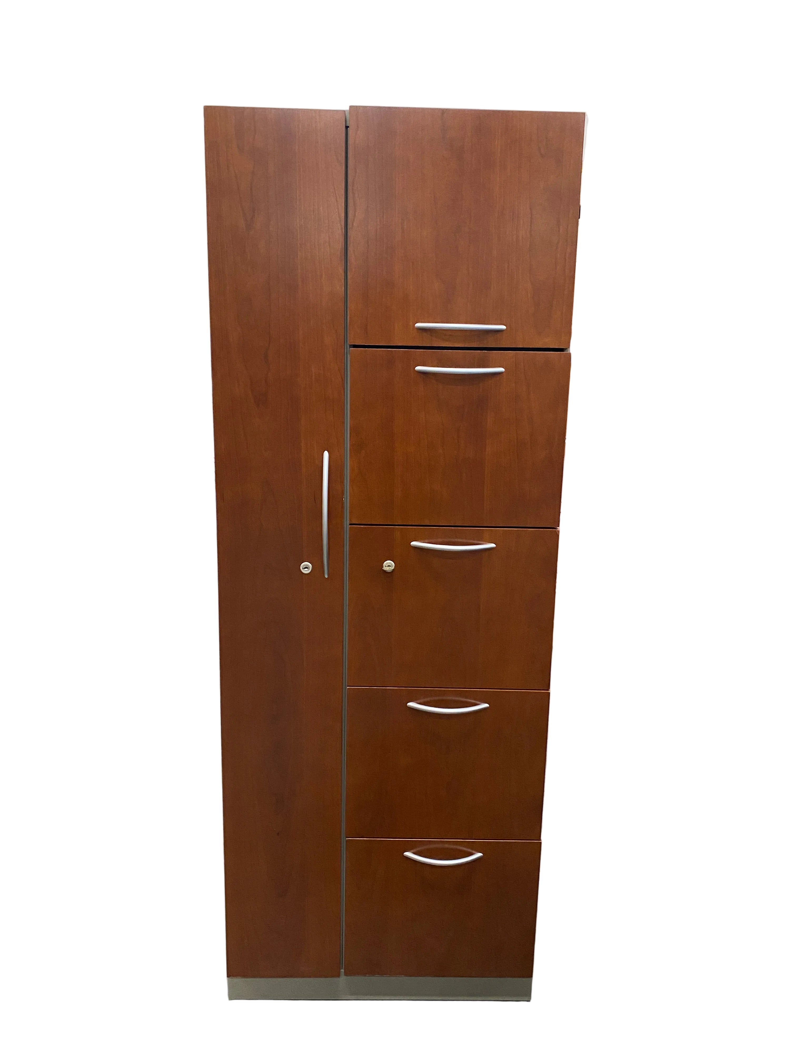 Steelcase # RVD24245LCP Left Side Closet Wood Facade Cabinet With Drawers