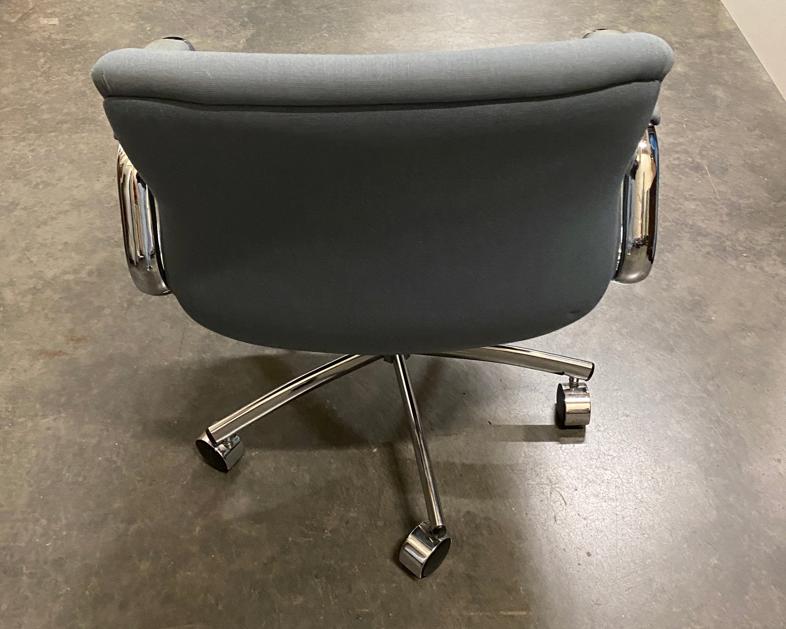 Steelcase Upholstered Grey Rolling Chair