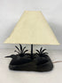 Lamp with Ducks in Pond Black Metalwork Decor Base