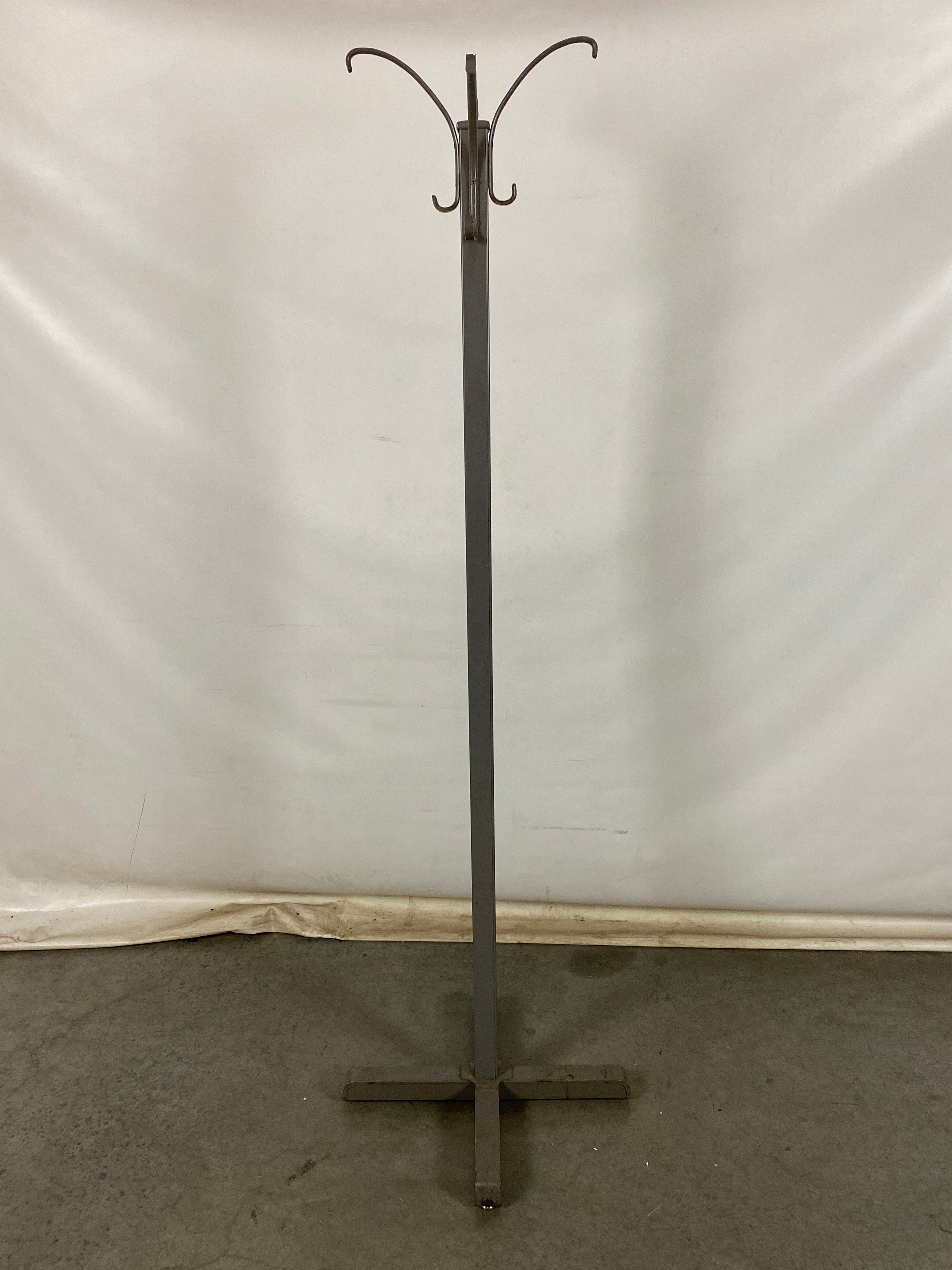 Gray Metal Coat Tree Rack