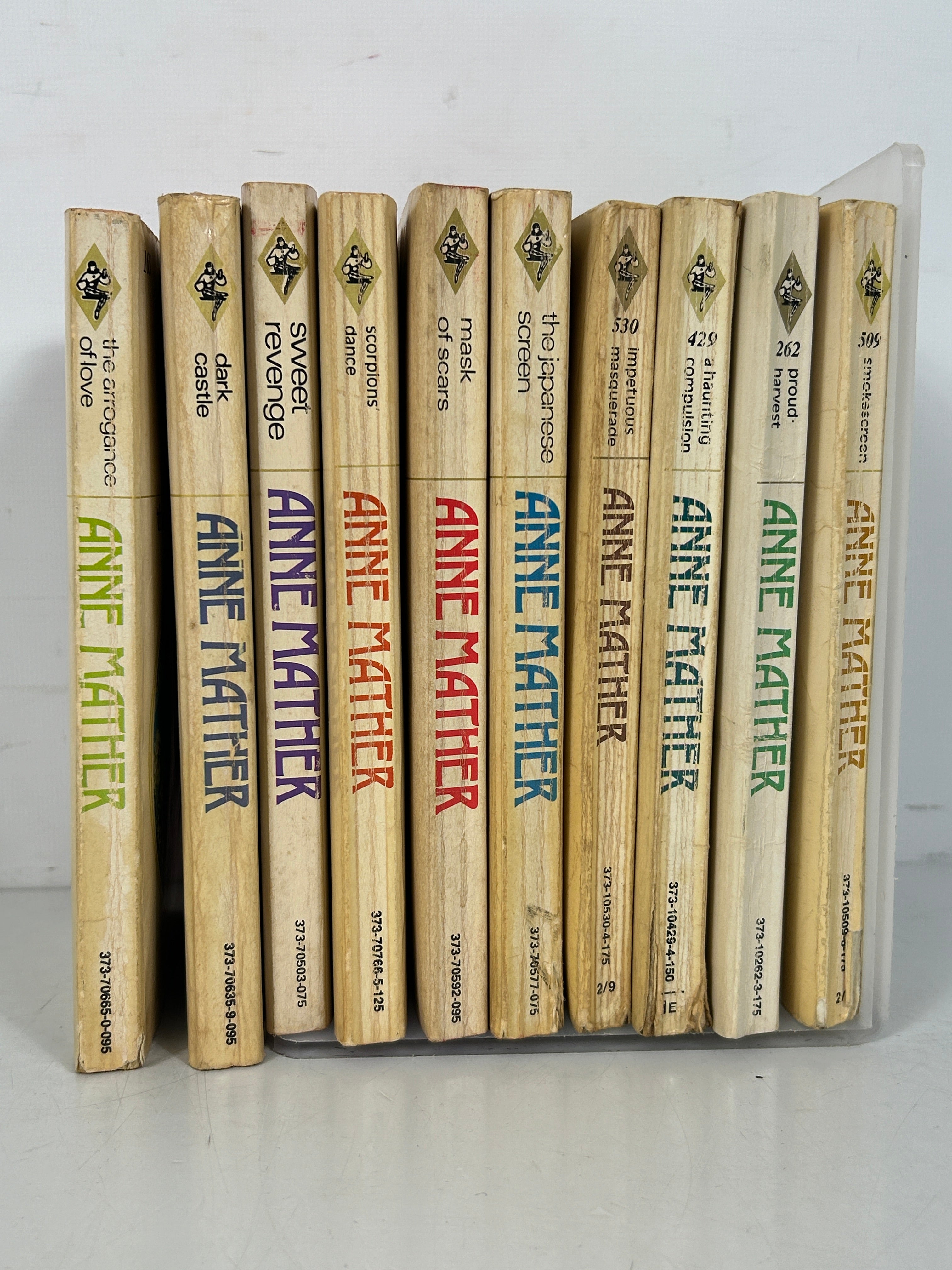 Lot of 10 Vintage Harlequin Presents Romance by Anne Mather 1975-82 (5 Red Edge) SC