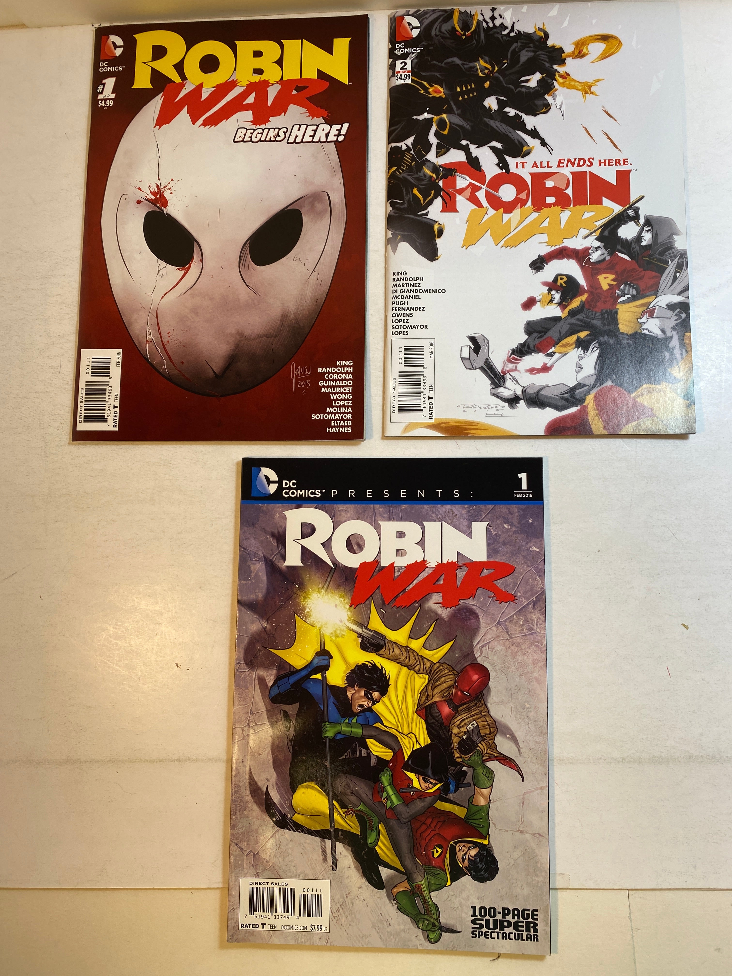 Lot of 3 Robin War DC Comics 2016