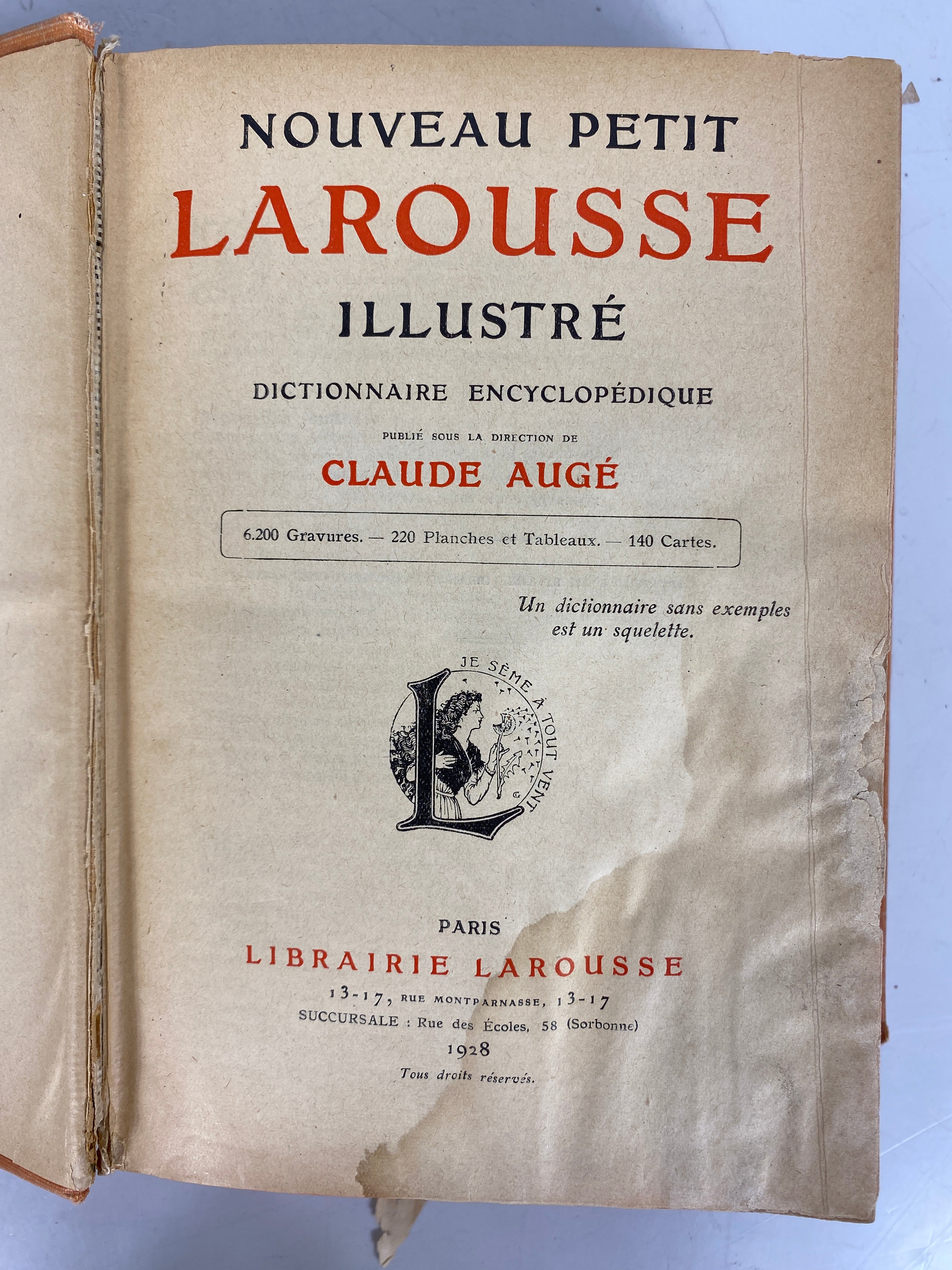 Nouveau Petit Larousse Illustre by Claude Auge 1928 Vintage HC