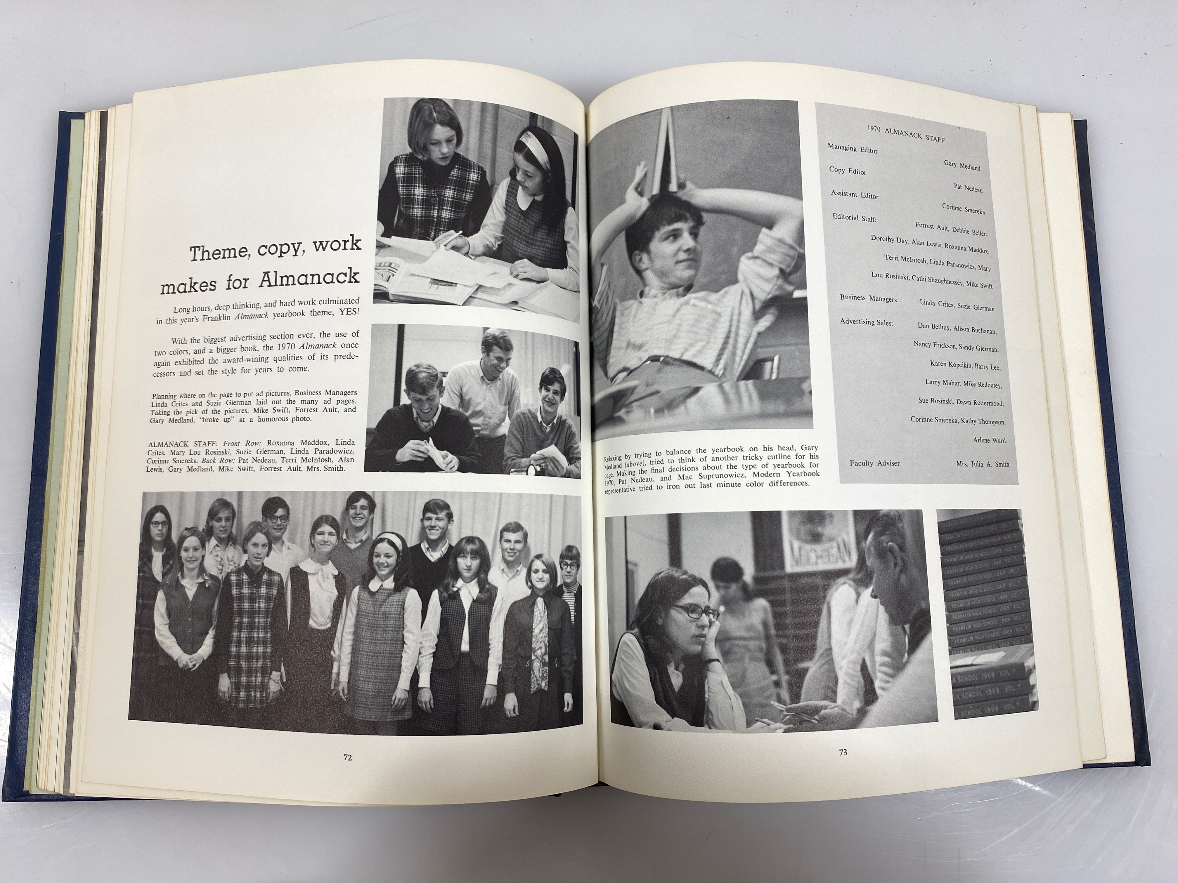 1970 "Almanack" Franklin High School Yearbook Livonia Michigan HC