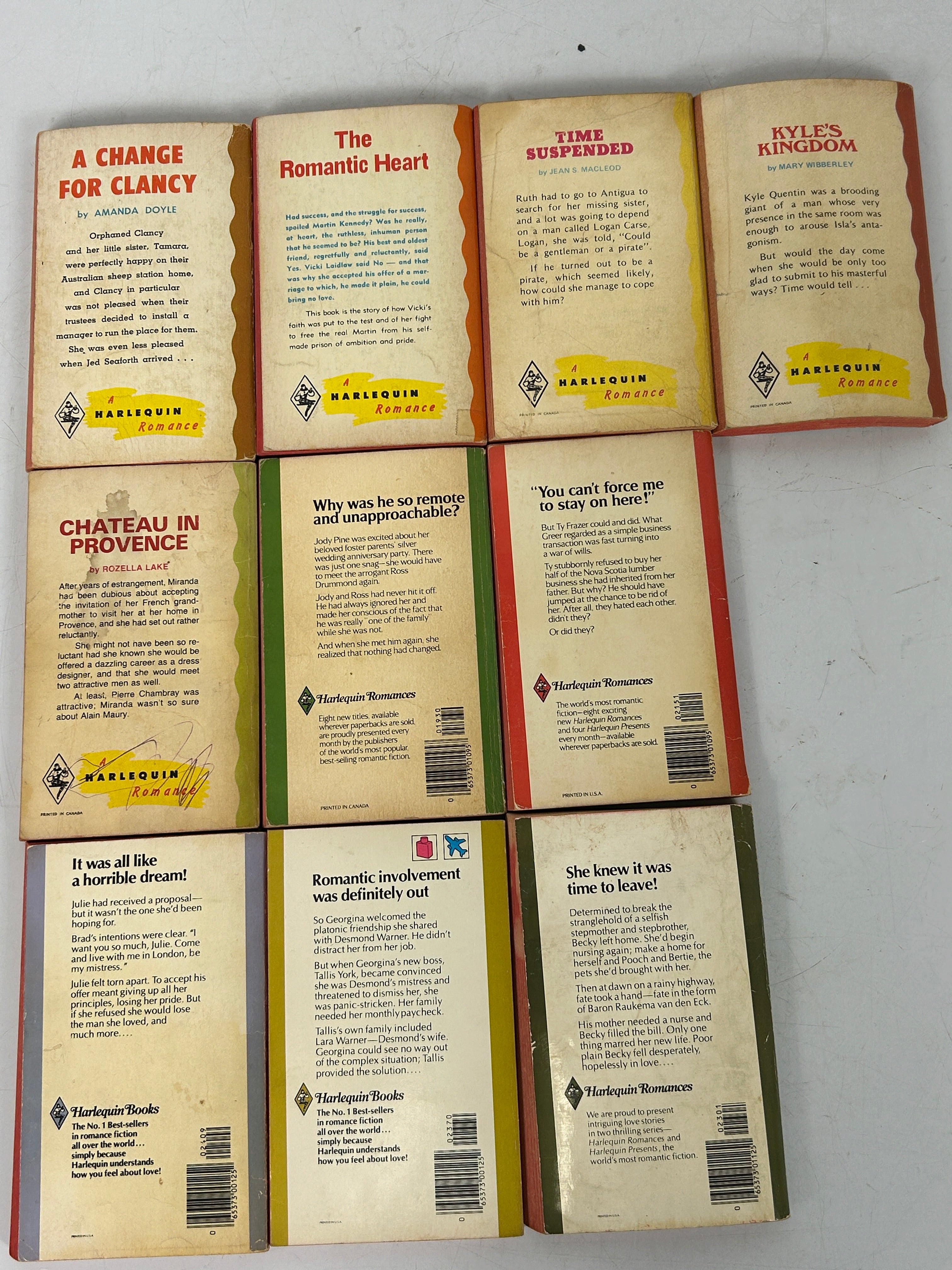 LOT OF 9 Vintage Harlequin Romance Red Edge 1973-81 SC