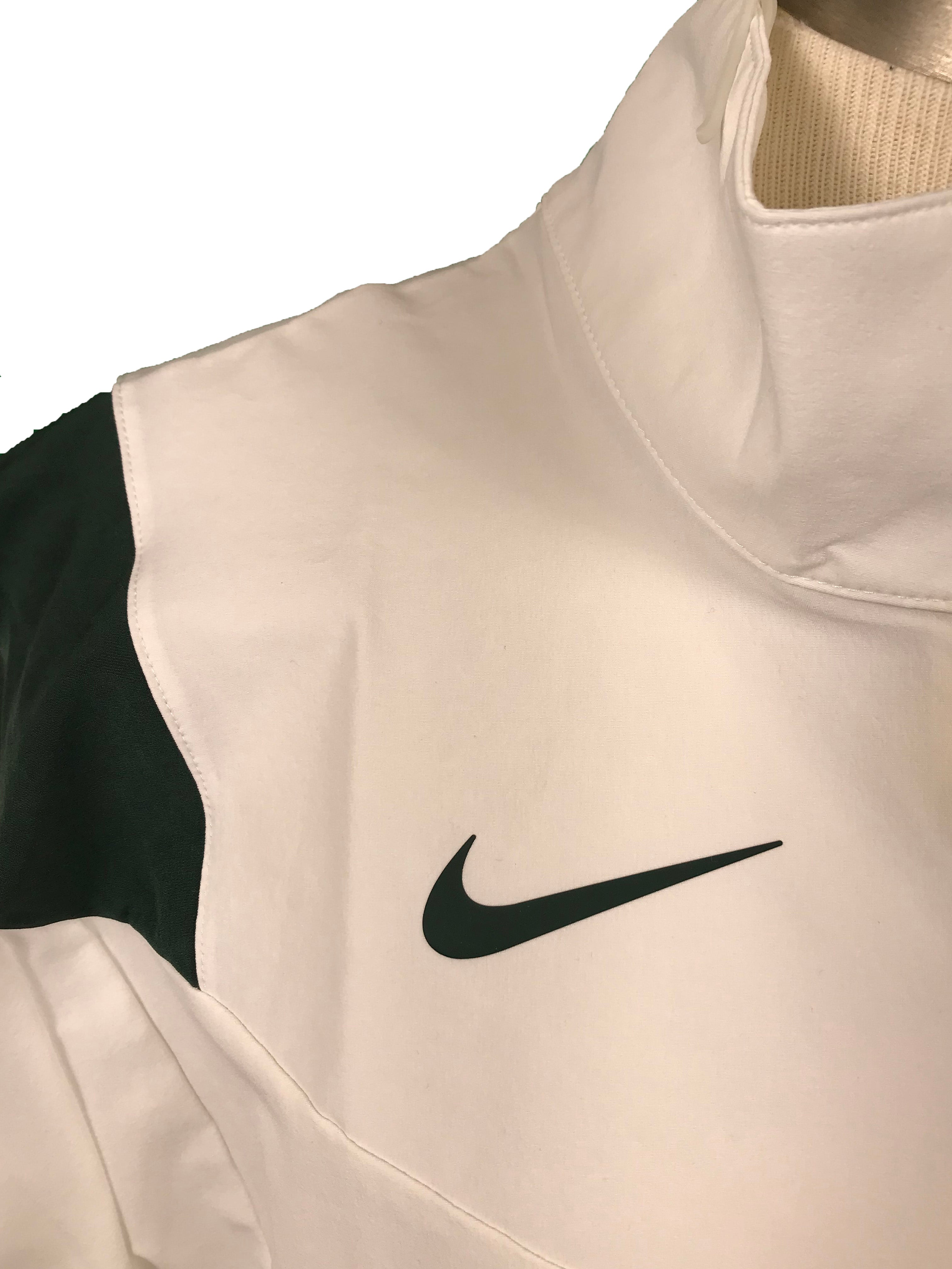 Nike Men's Michigan State University White Short Sleeve Half- Zip Men's Size Large