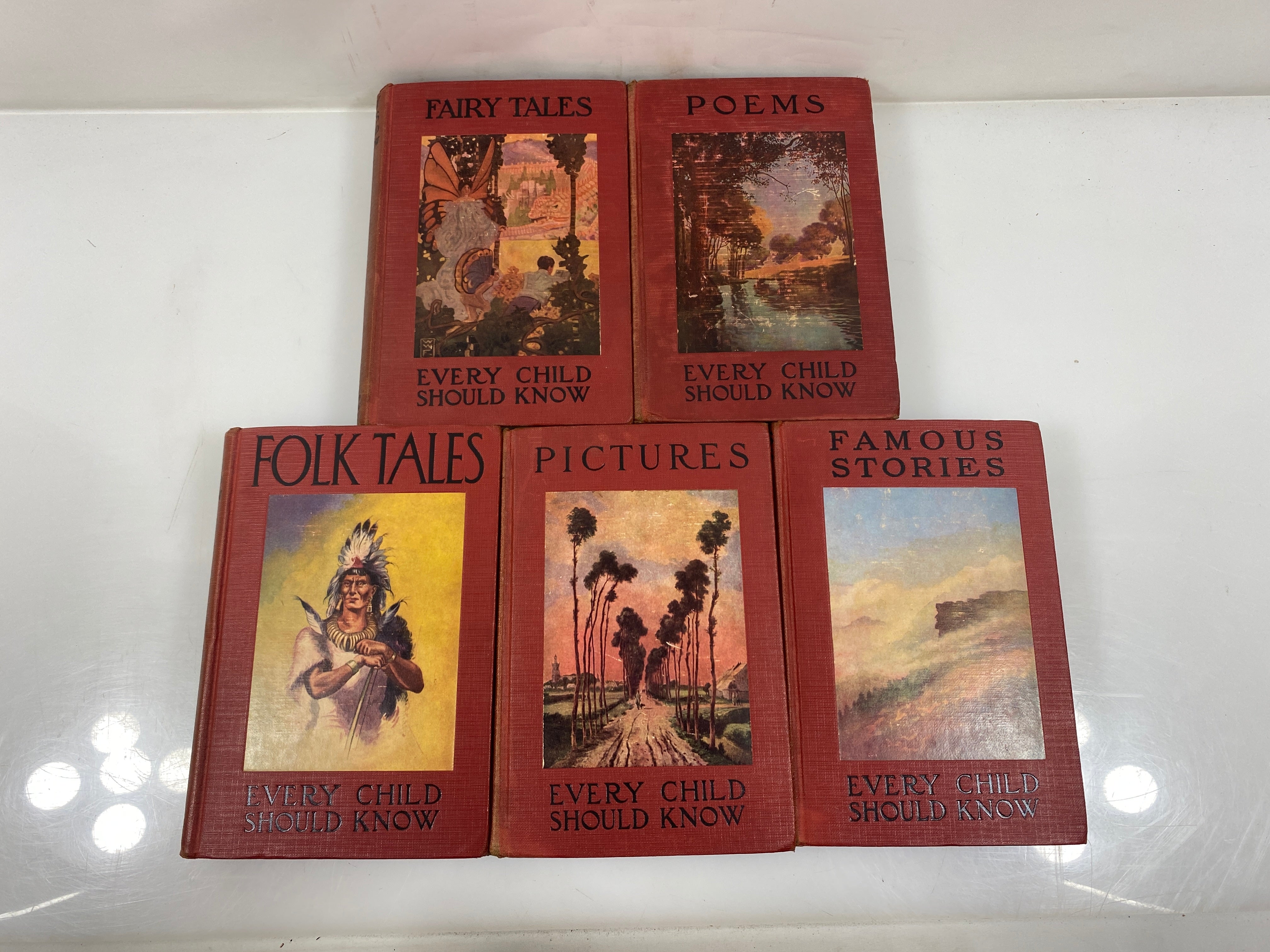 Lot of 5 Every Child Should Know: Folk Tales, Pictures 1905-1912 HC