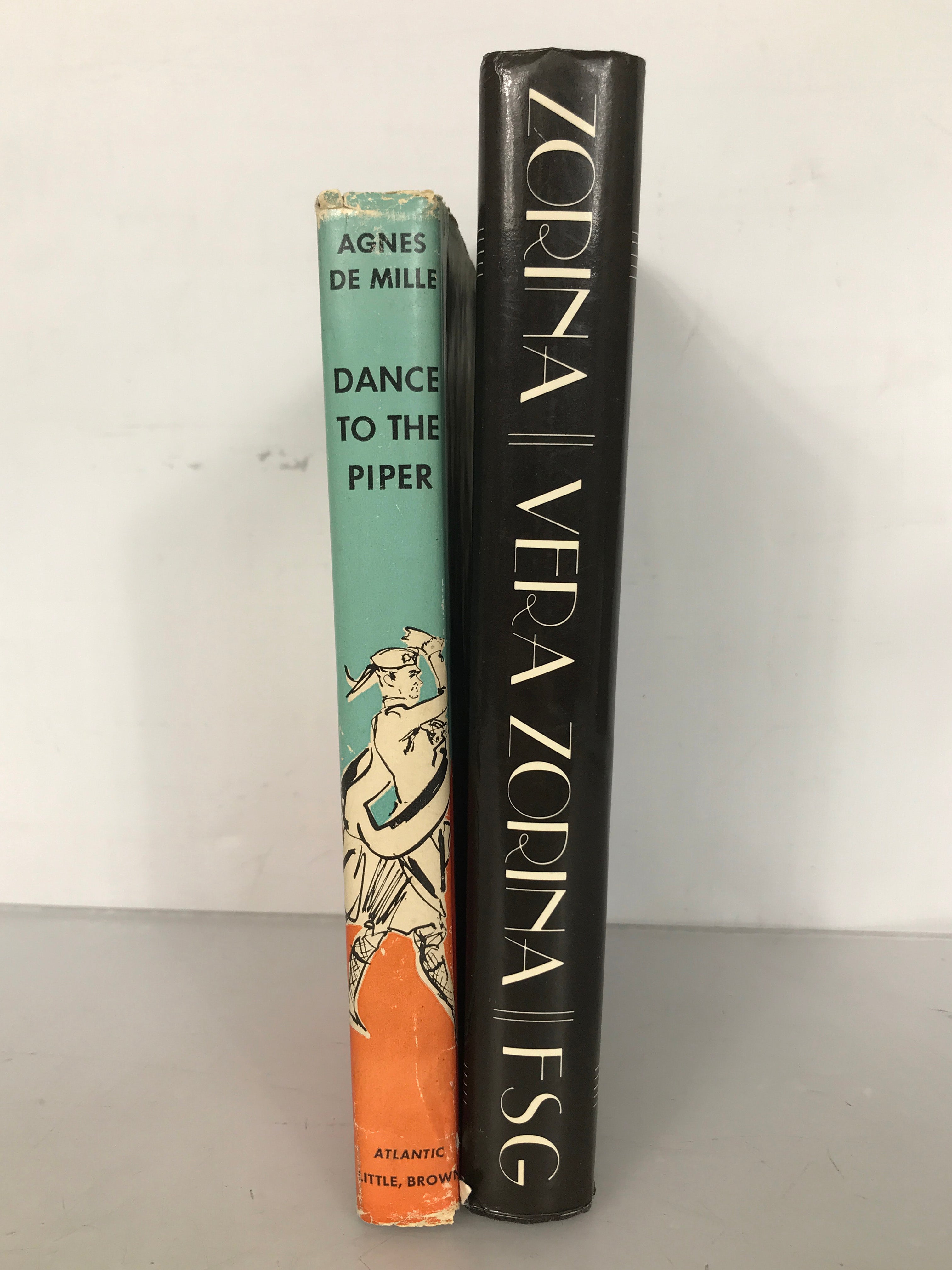 Lot of 2 Dance Biographies Agnes De Mille and Vera Zorina 1952, 1986 First Printing HC DJ