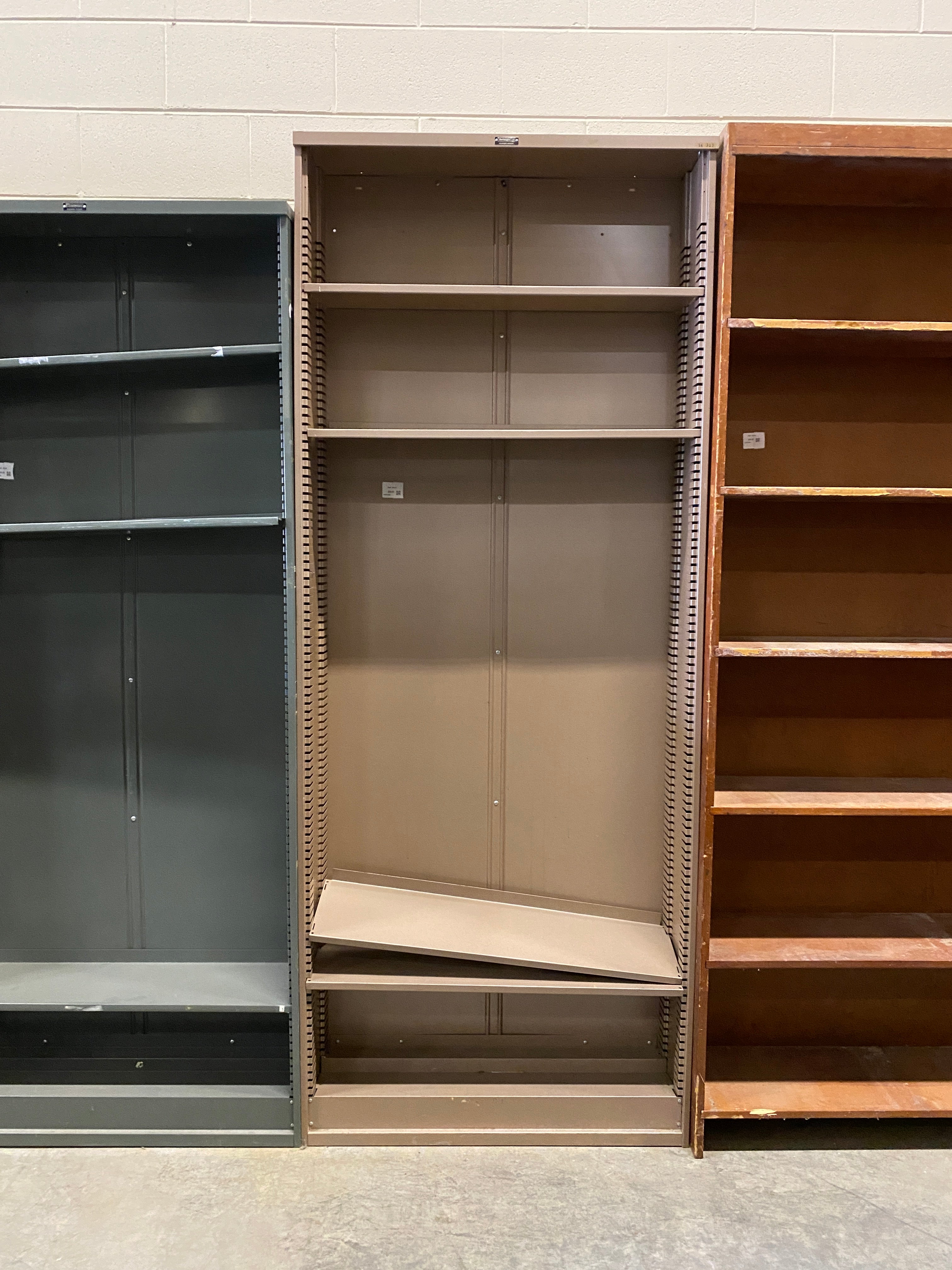 Borroughs Tan Gray Metal Shelves