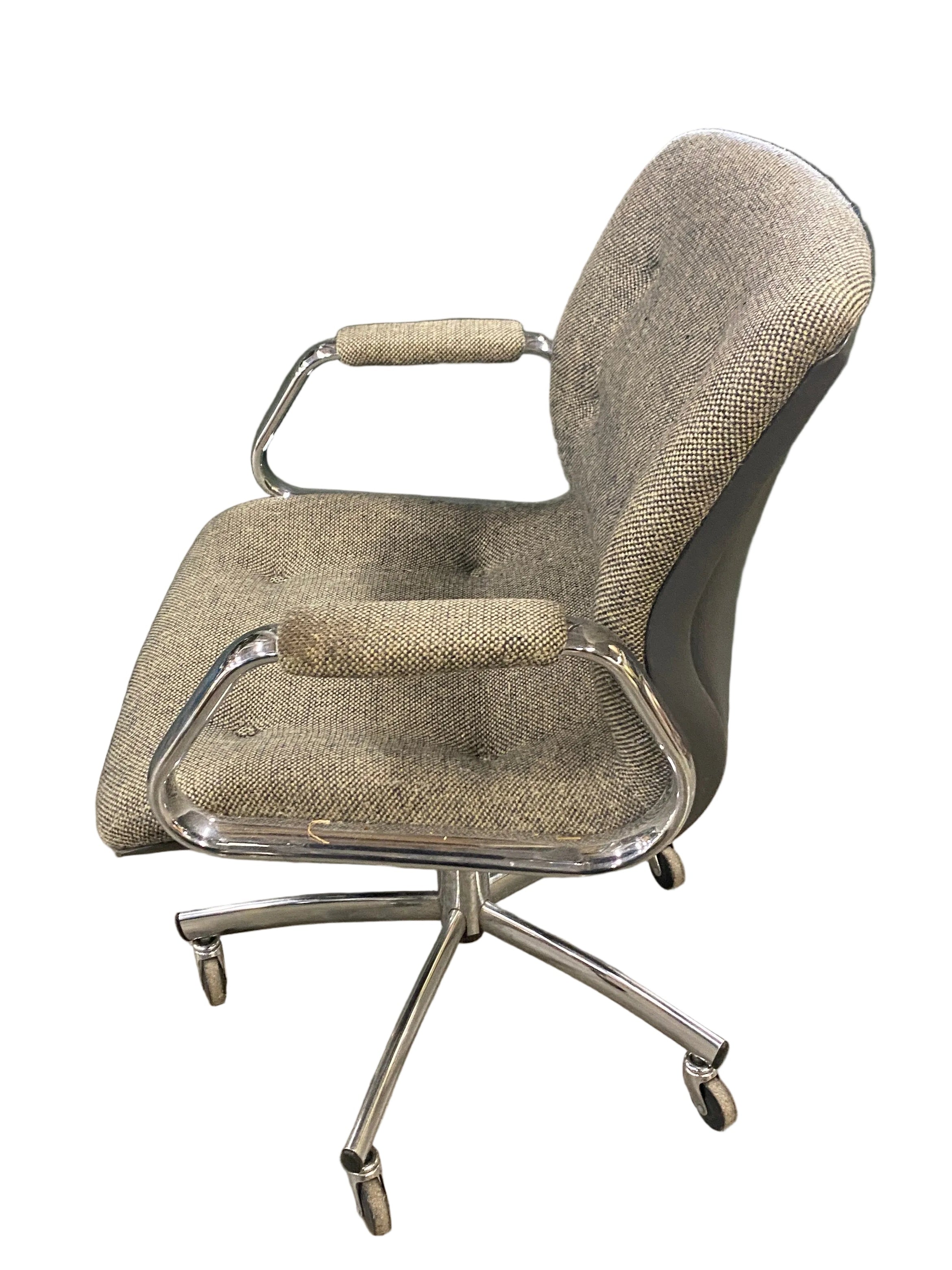 Steelcase Upholstered Grey Rolling Office Chair