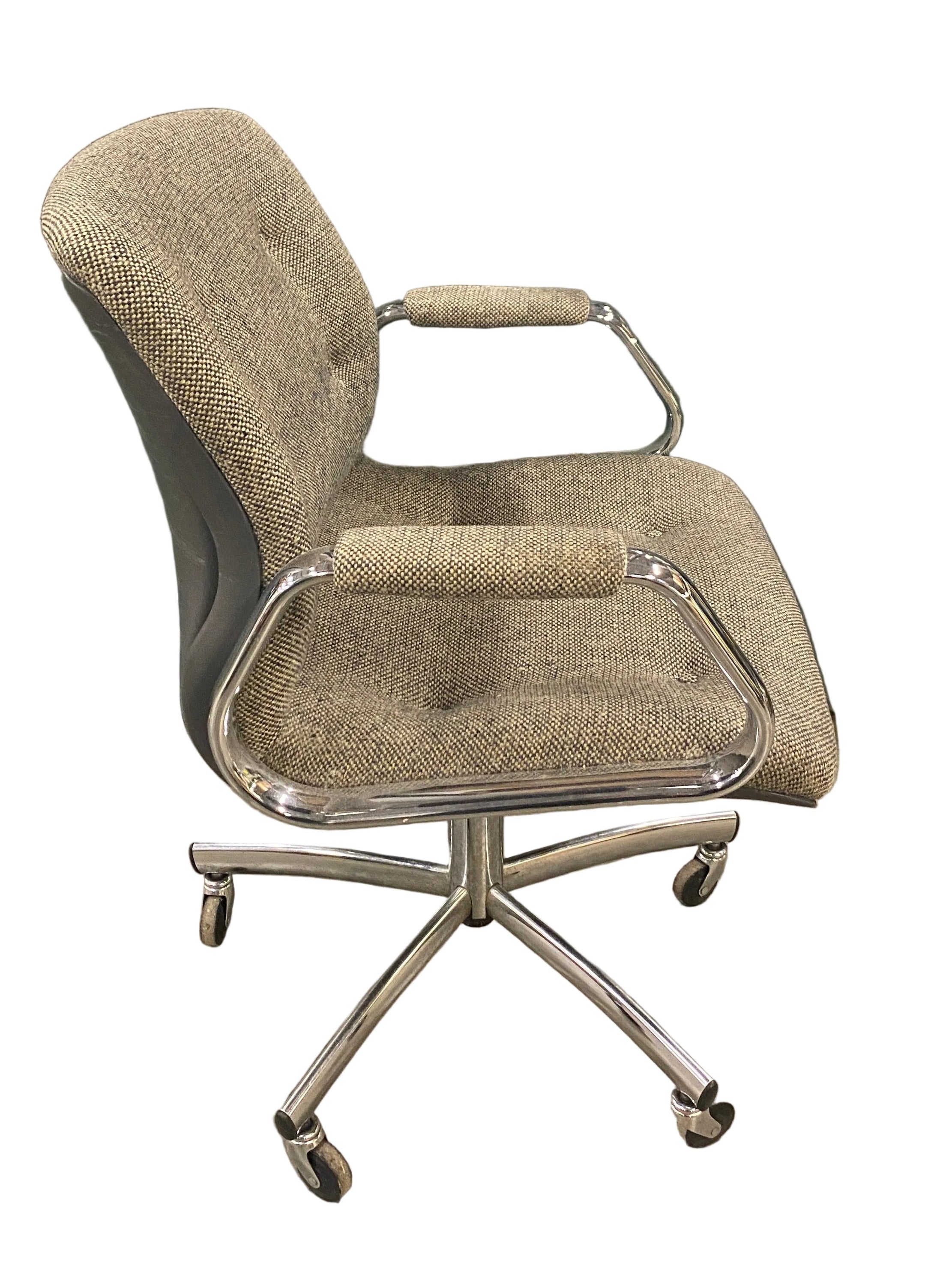 Steelcase Upholstered Grey Rolling Office Chair