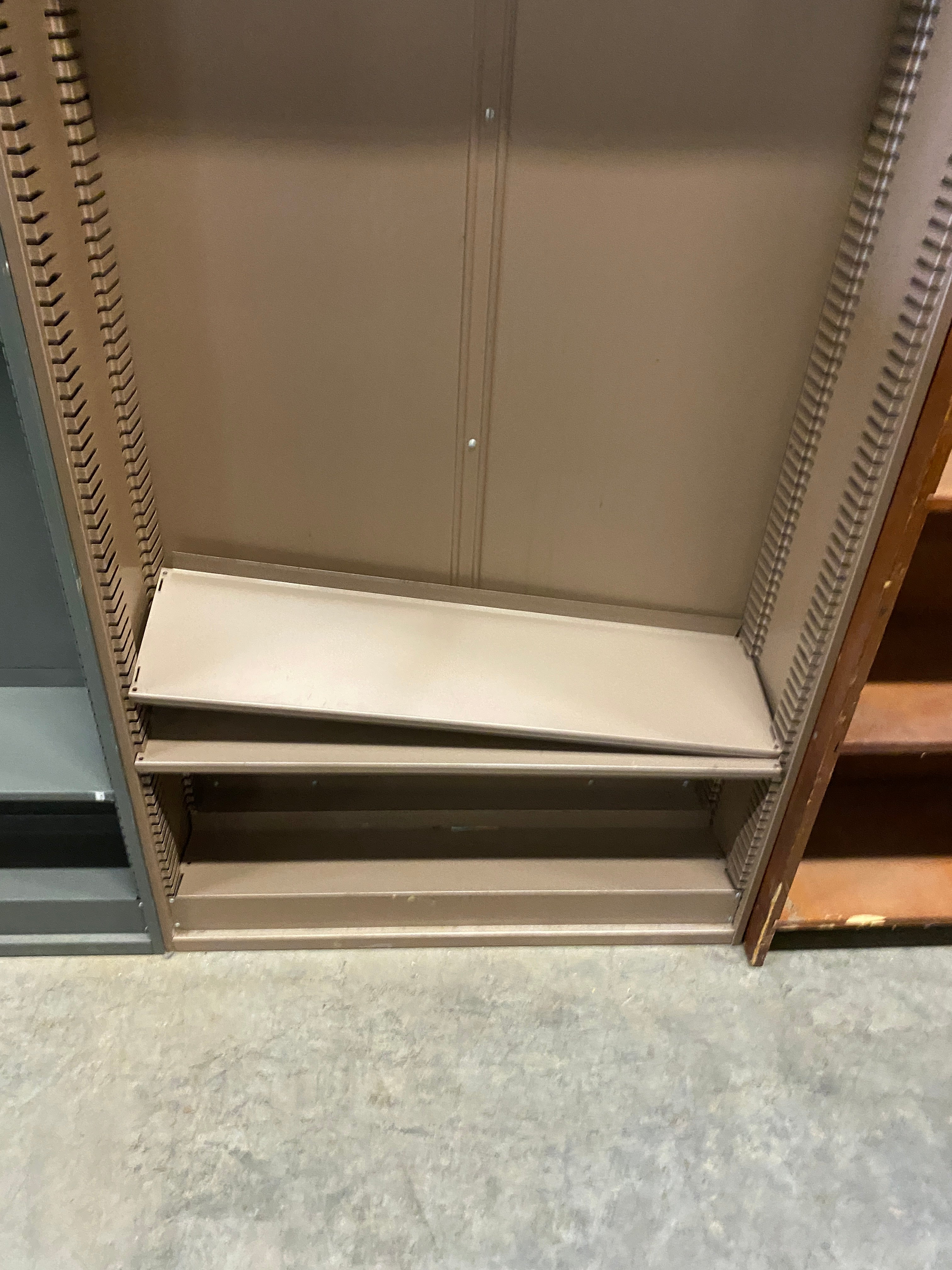 Borroughs Tan Gray Metal Shelves