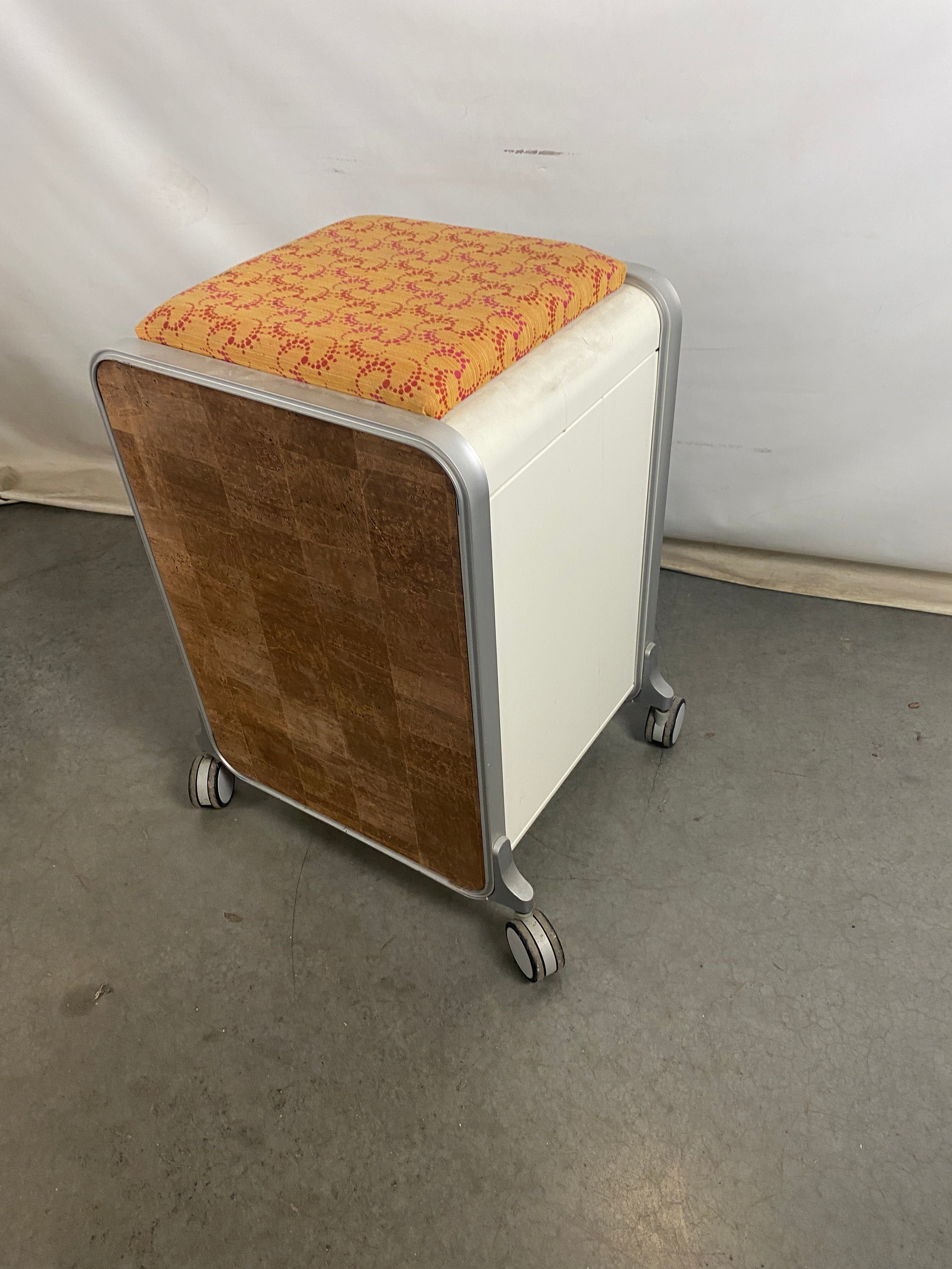 Herman Miller #WA211 White & Orange Filing Cabinet