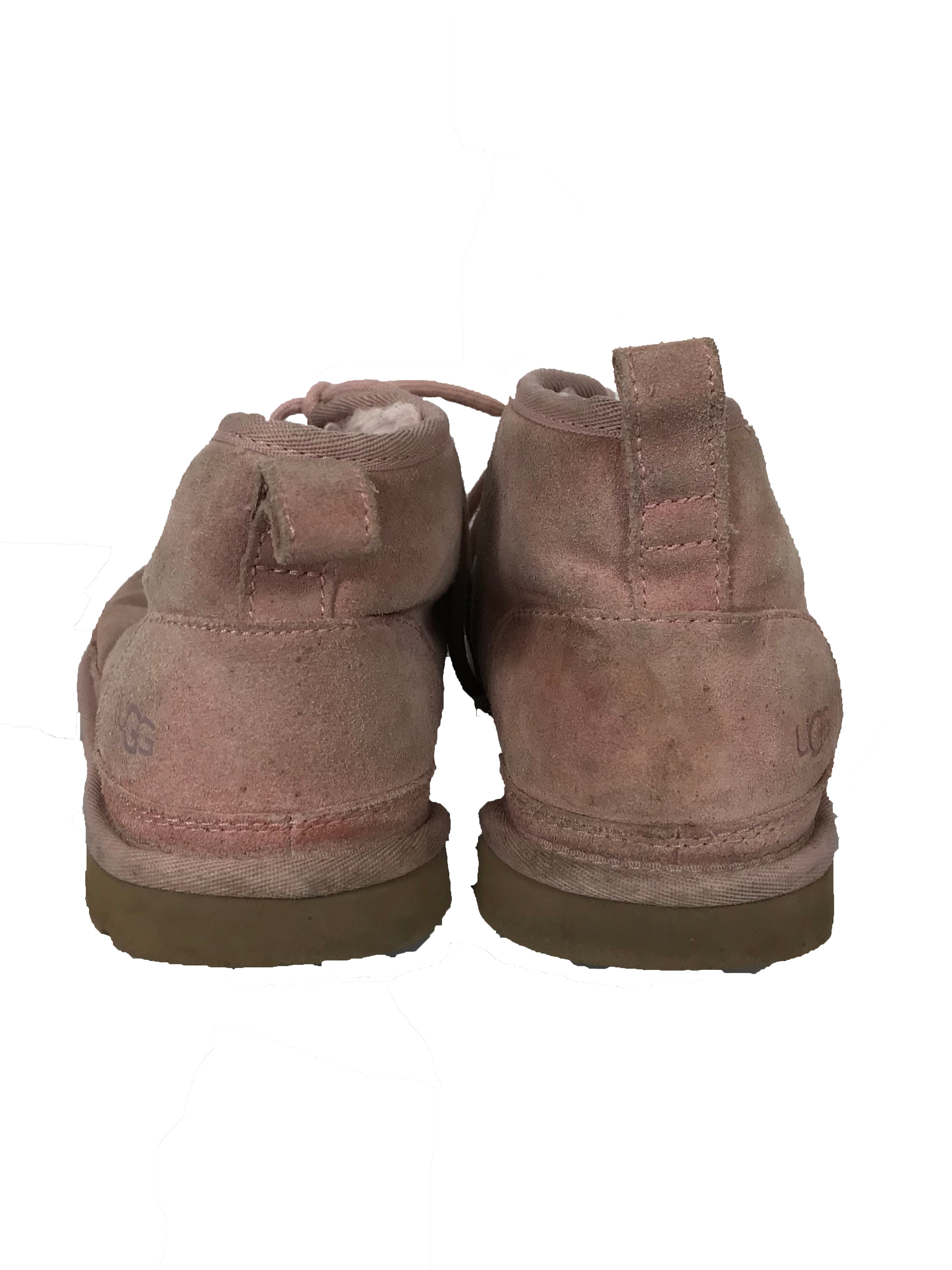Ugg Neumel Pink Suede Sheepskin Ankle Boots Women's Size 8