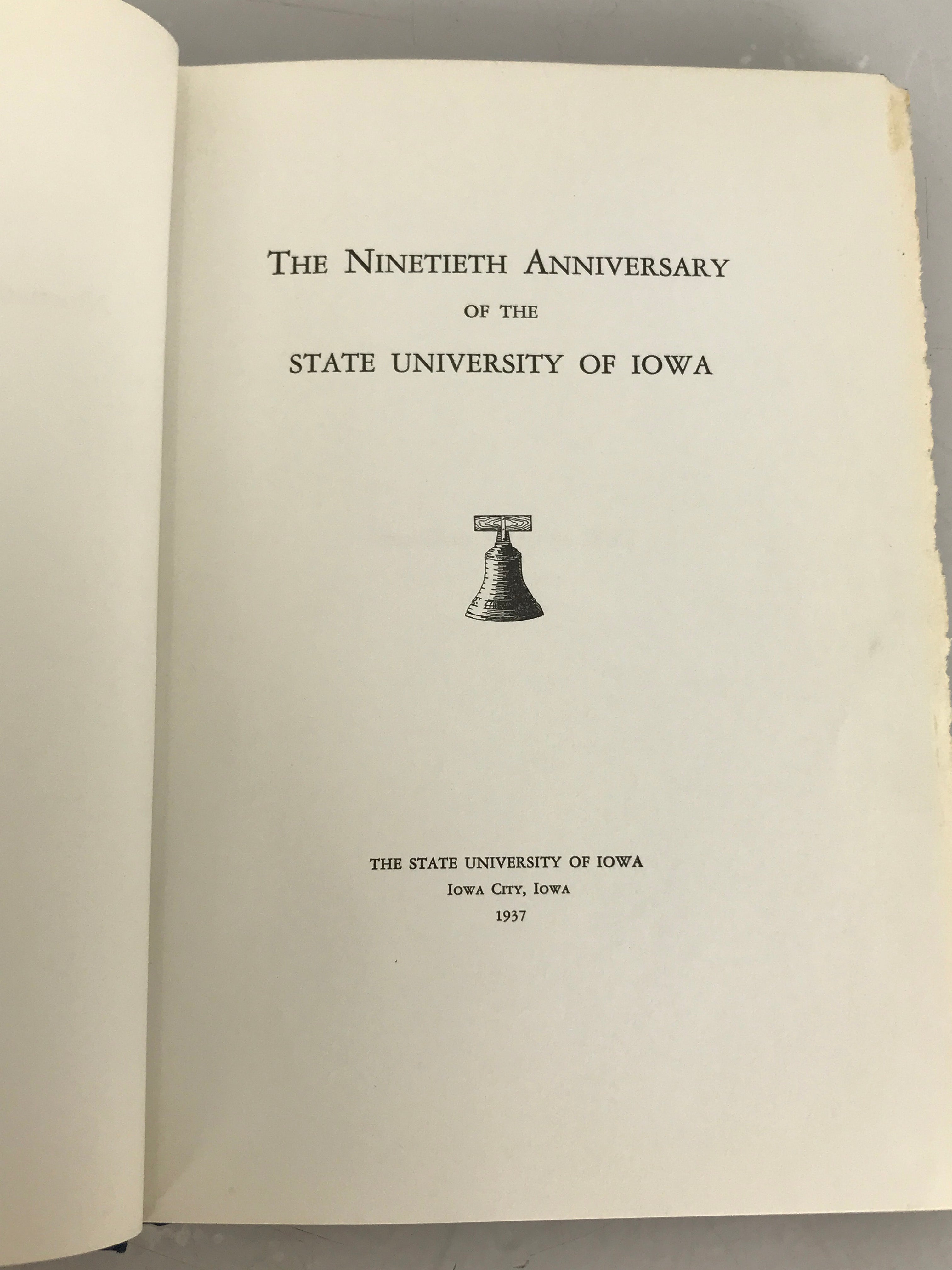 The Ninetieth Anniversary of the State University of Iowa 1937 HC