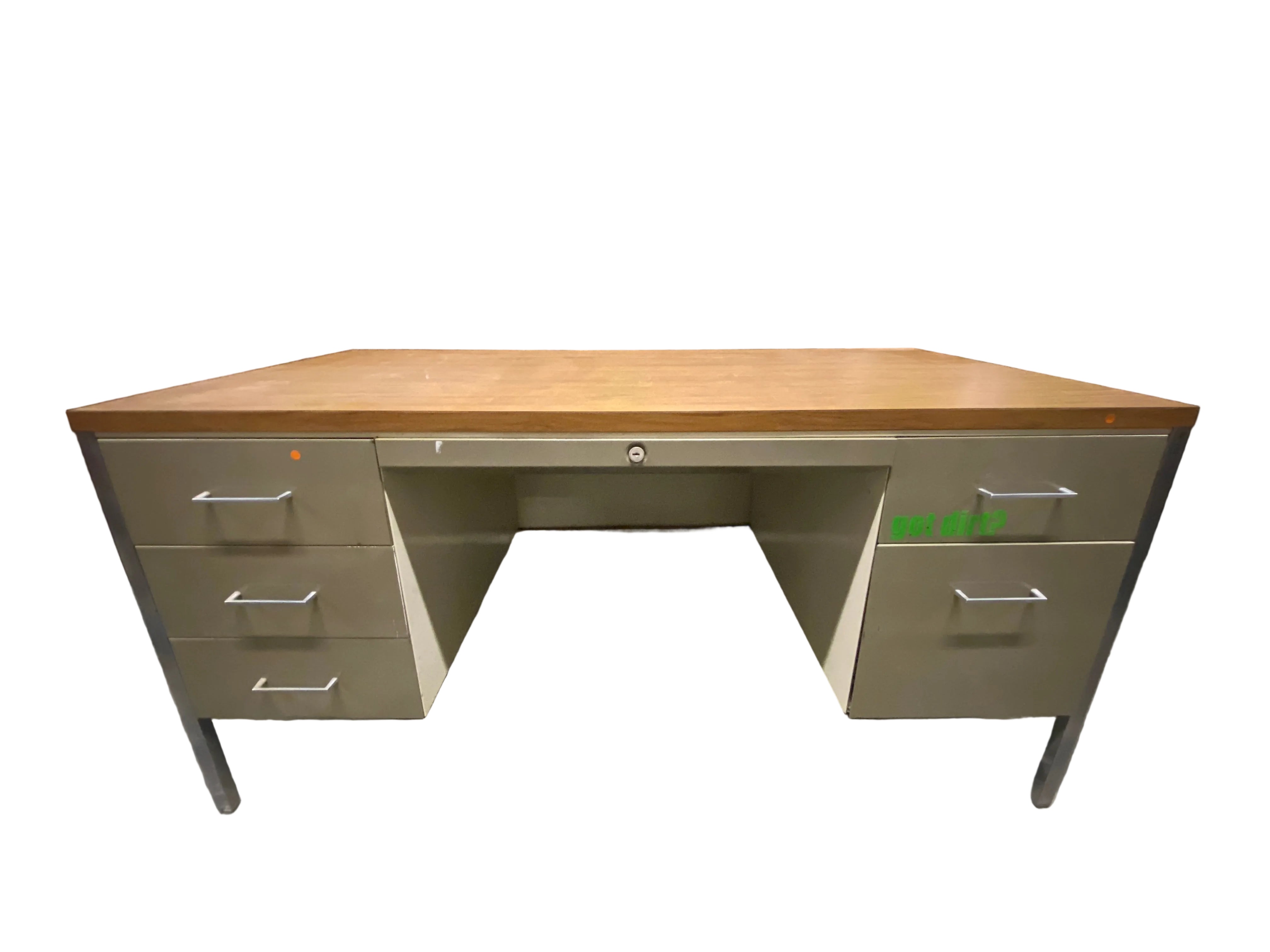Light Oak Laminate Desk With Drawers