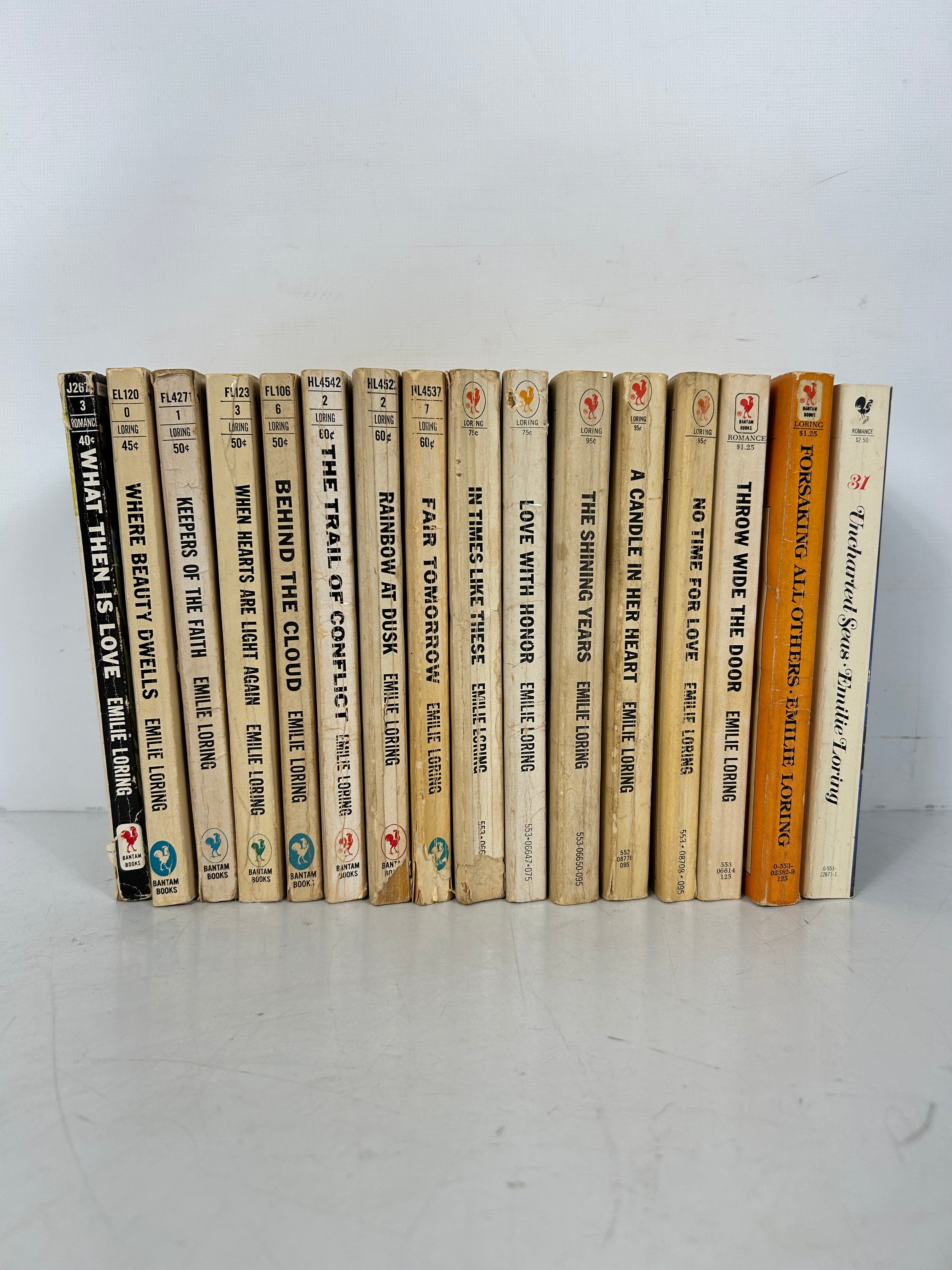 Lot of 16 Vintage Bantam Romance Paperbacks by Emilie Loring SC