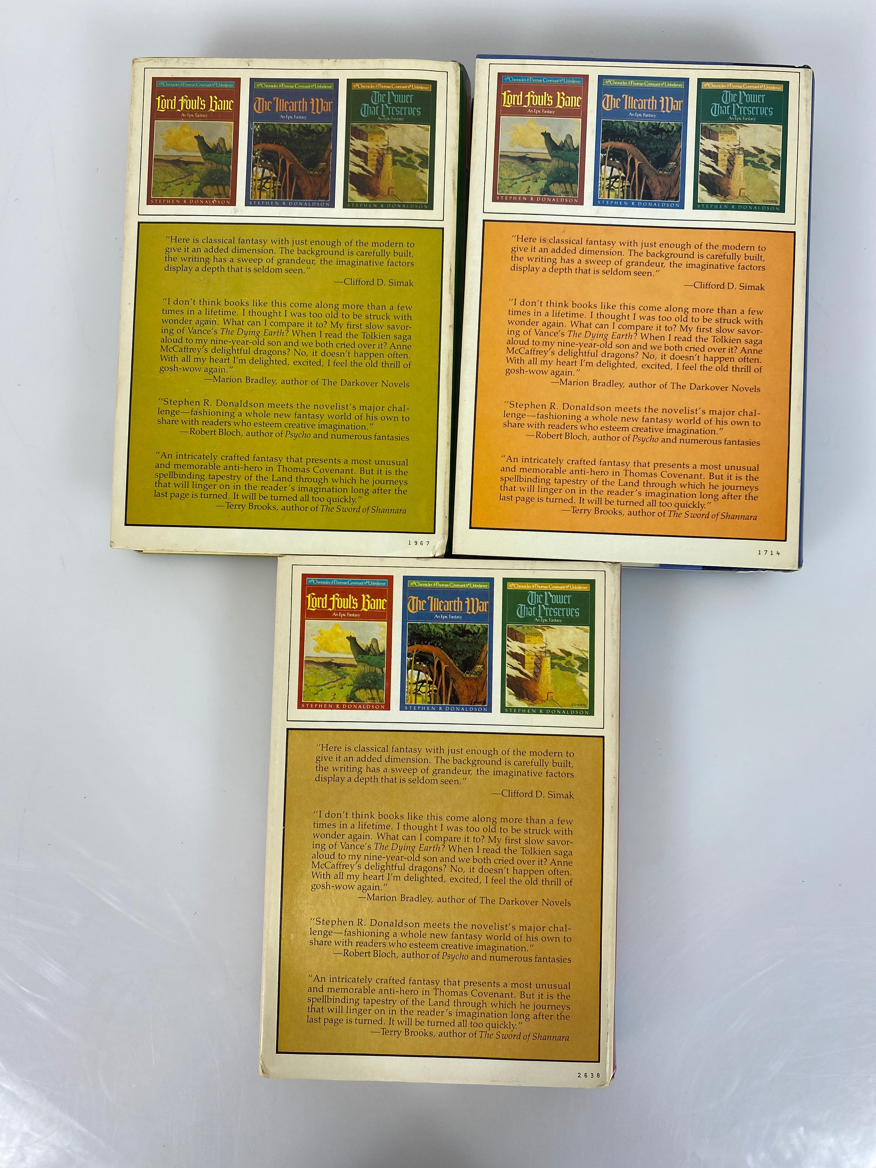 Set of 3 Thomas the Covenant Unbeliever Trilogy HCDJ 1977