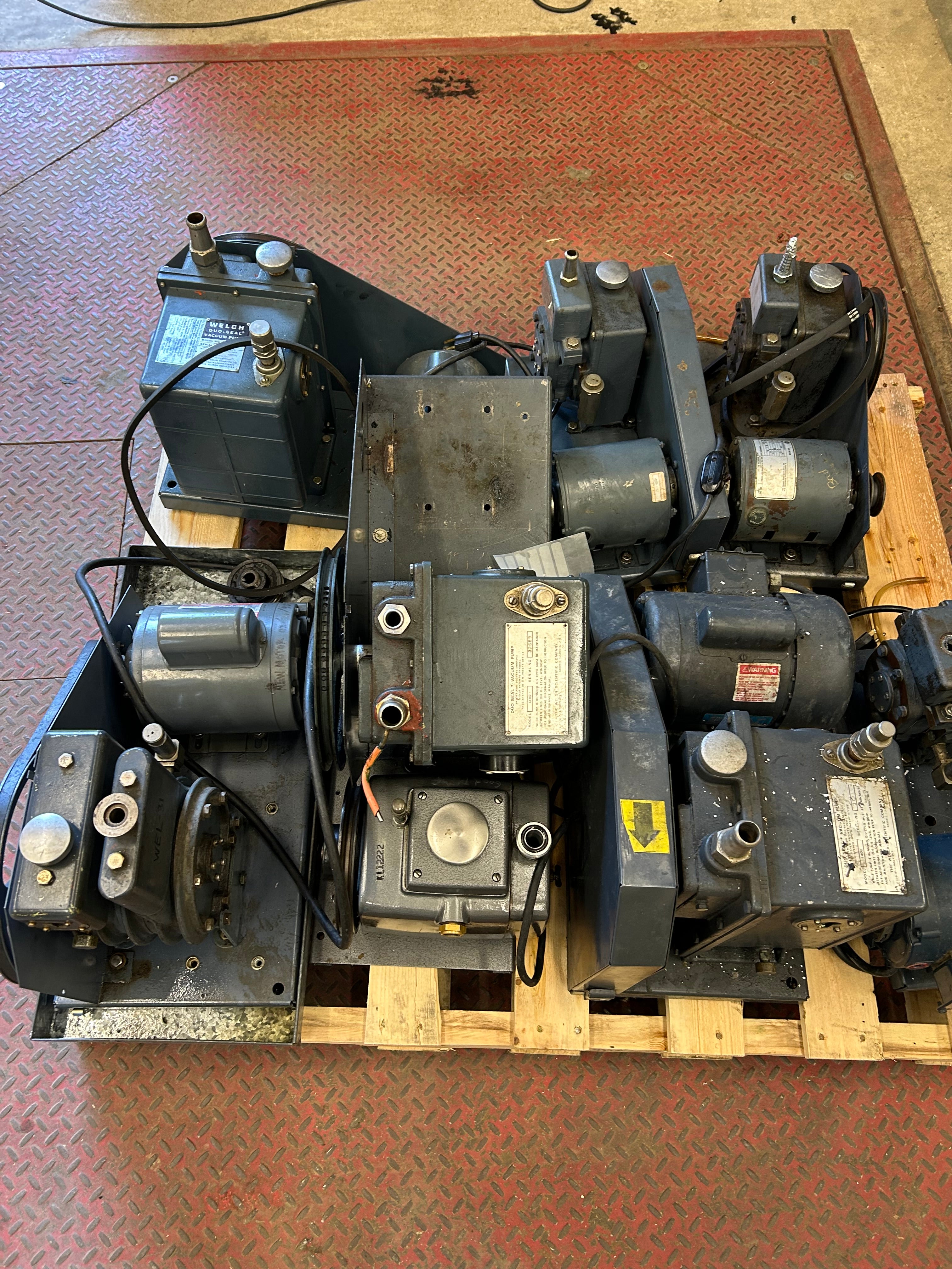 Pallet of vaccum pumps for part or repair/Scrap Bid #582- 655lbs