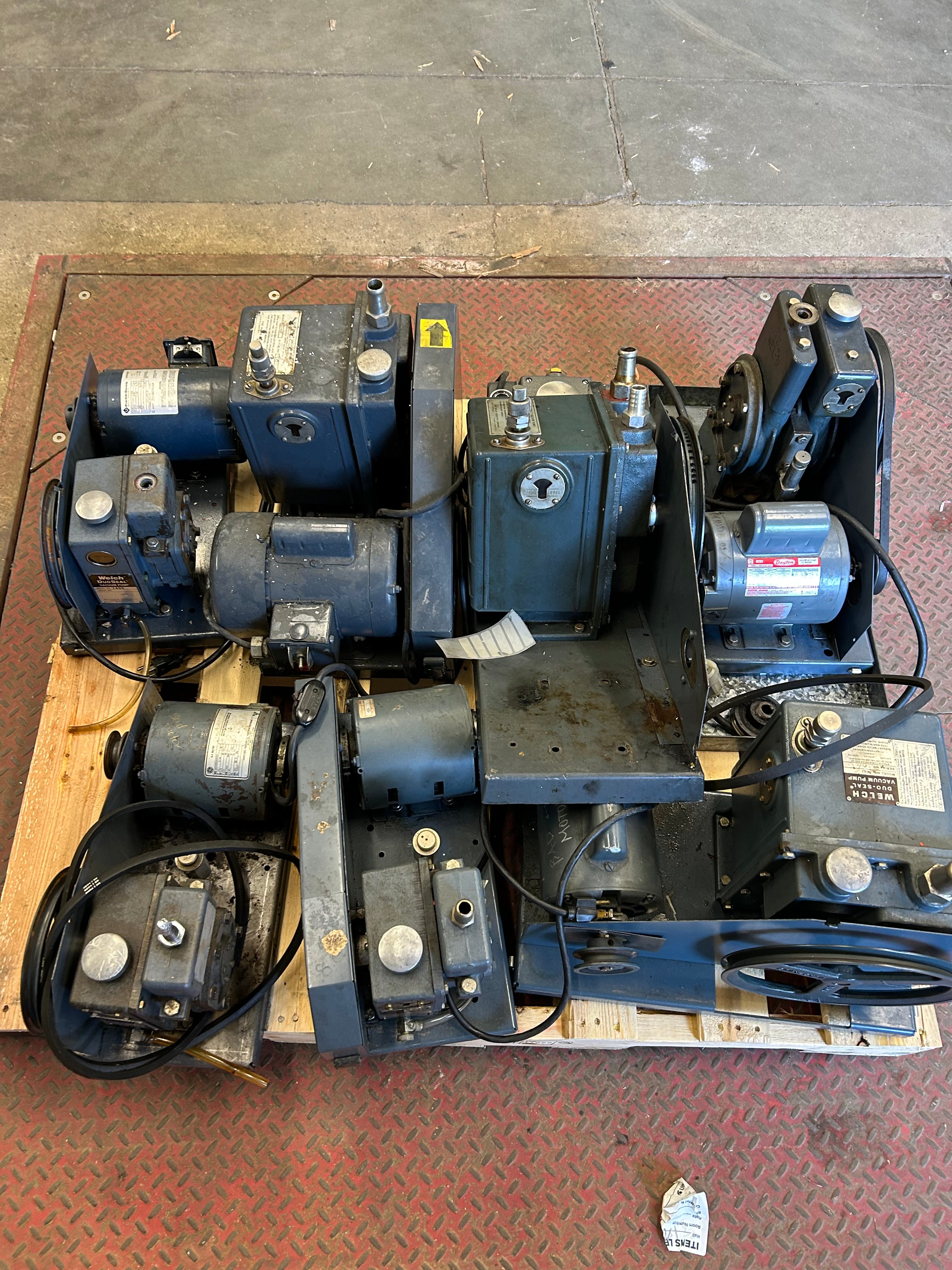 Pallet of vaccum pumps for part or repair/Scrap Bid #582- 655lbs