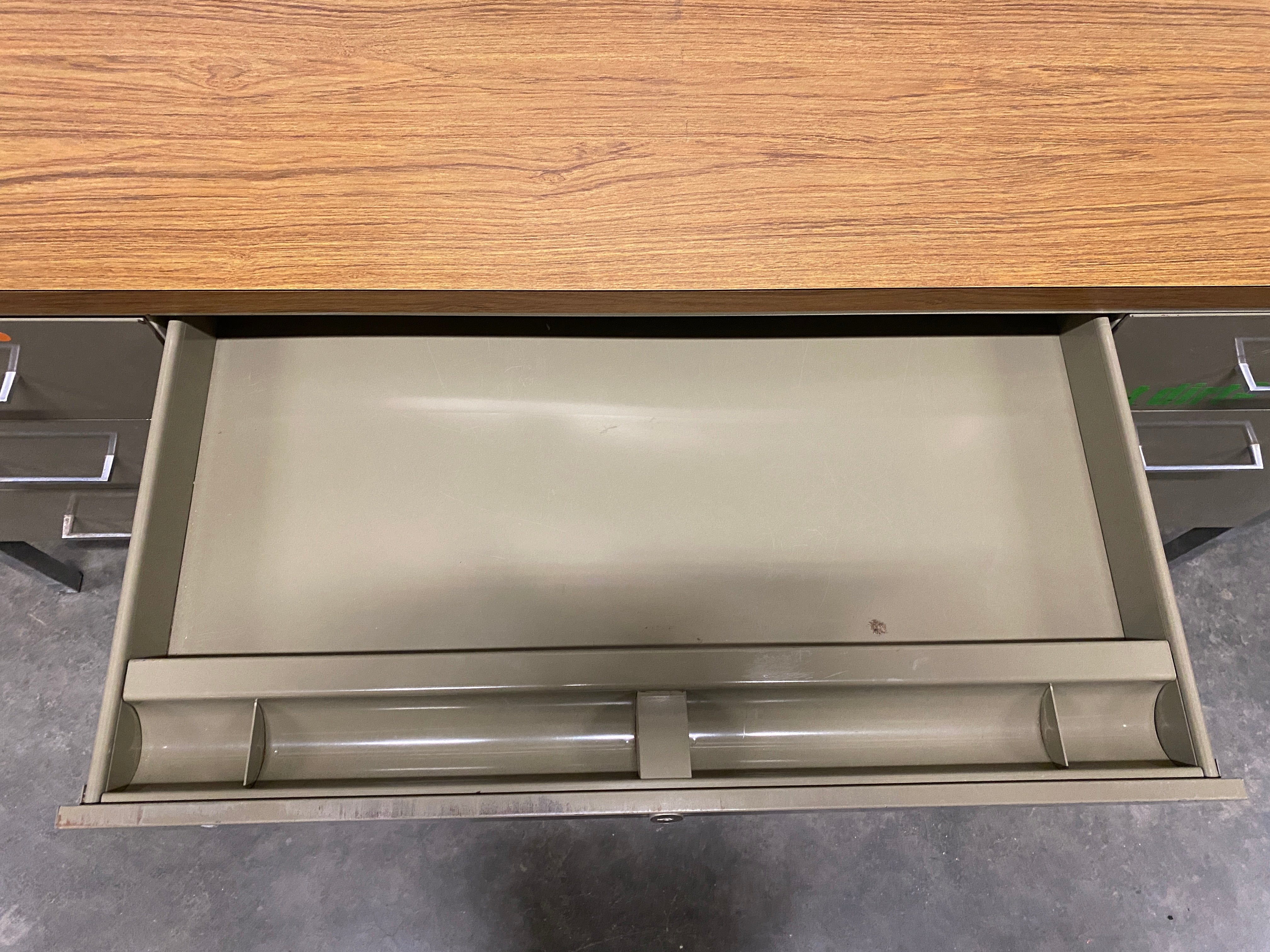 Light Oak Laminate Desk With Drawers