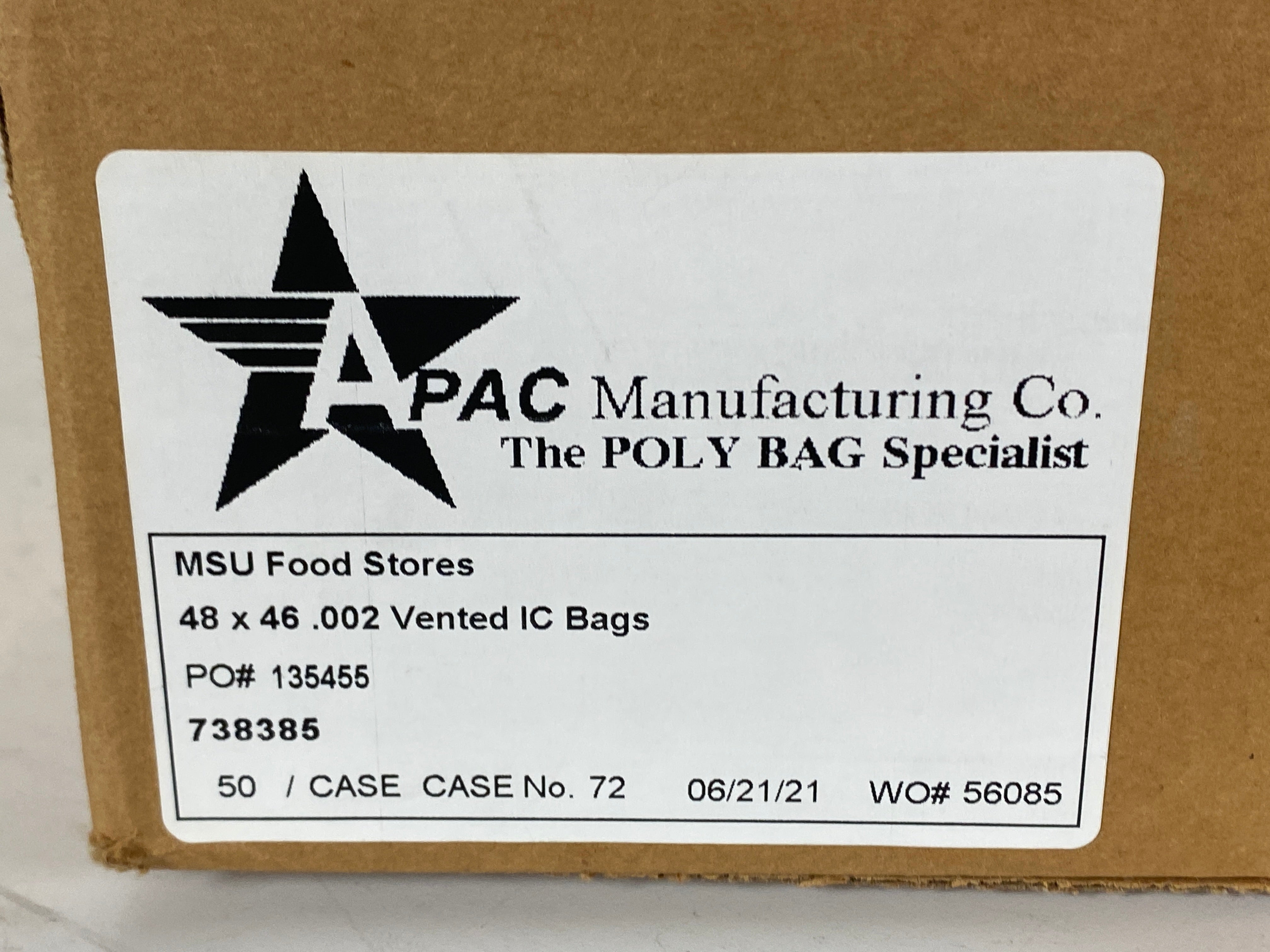 APAC Manufacturing 48 x 46 Vented IC Polybags (50 Pack)