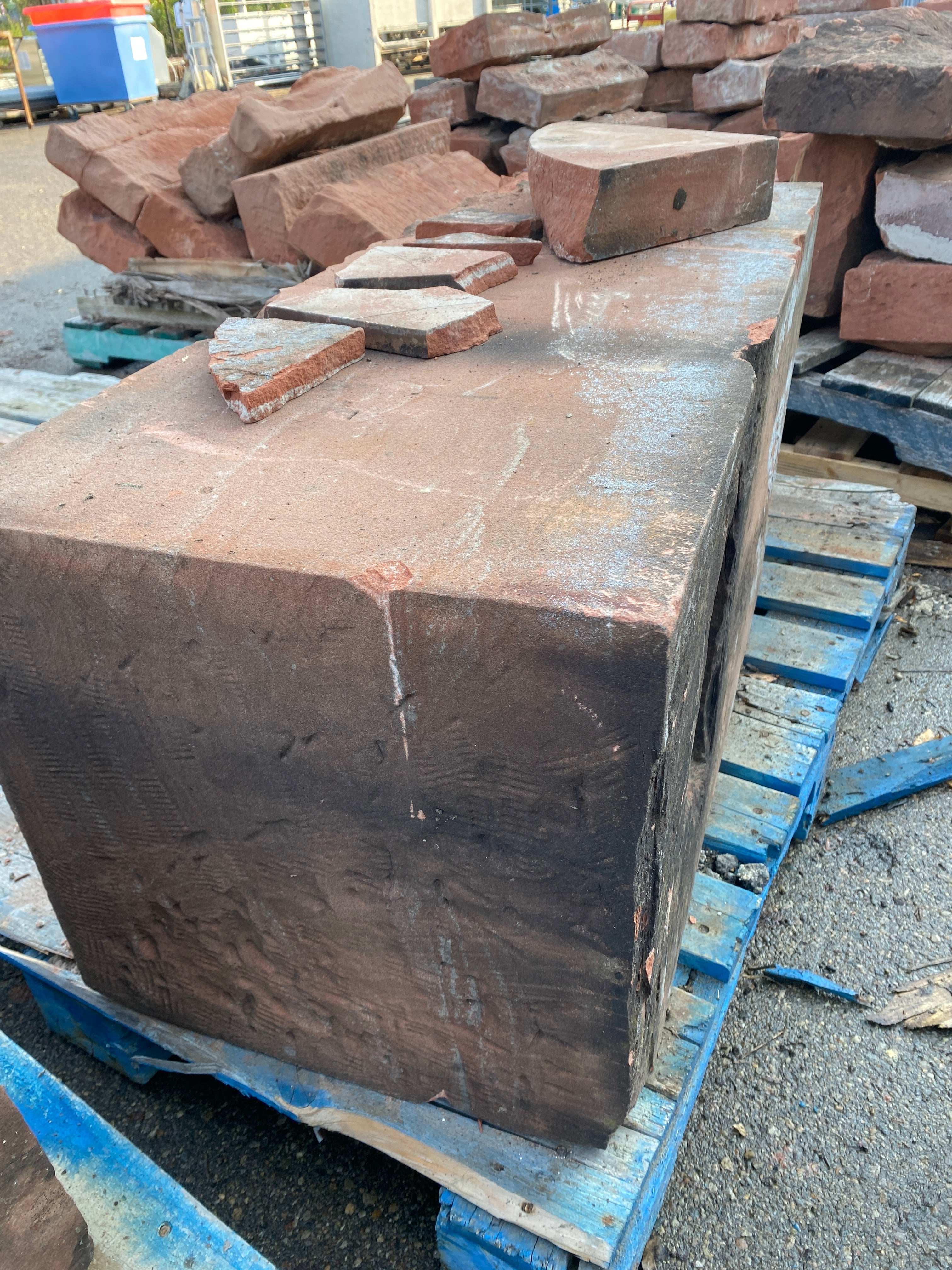 Reclaimed Red Sandstone Block #7