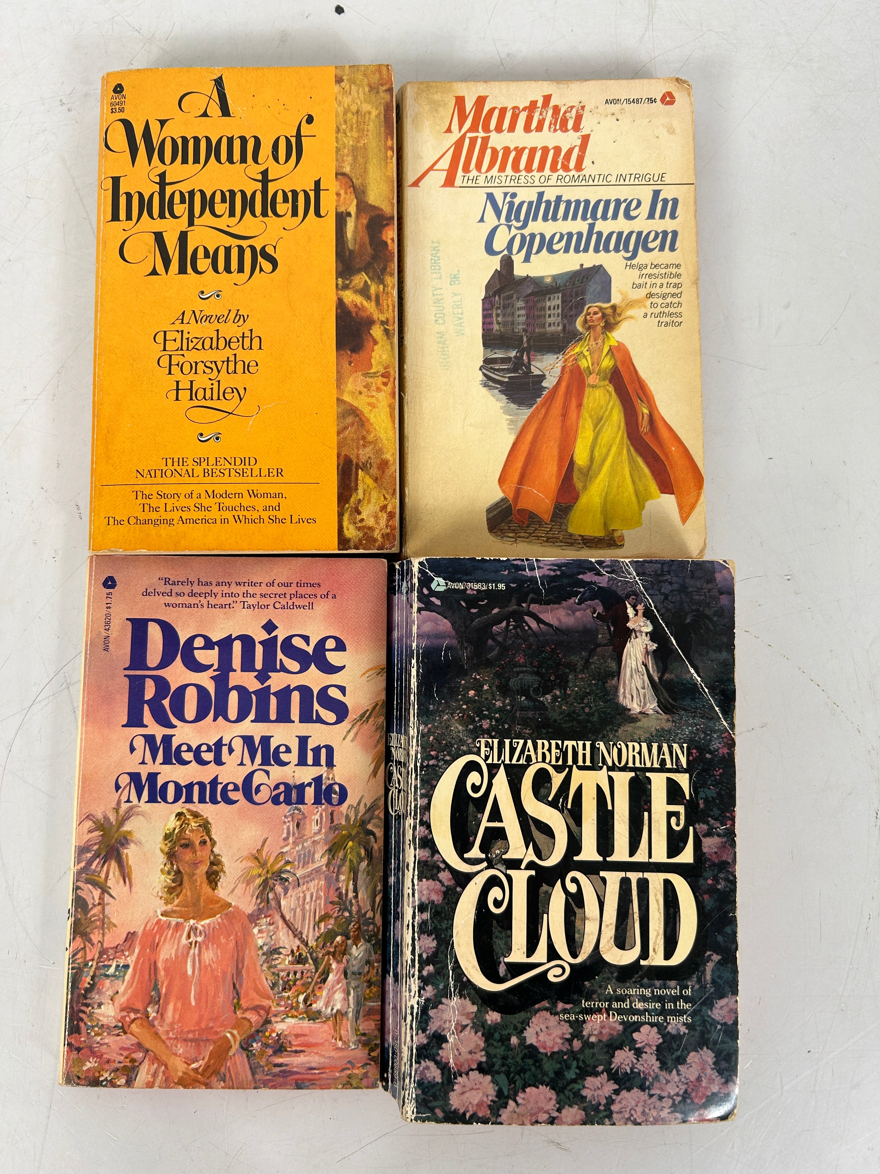 Lot of 4 Vintage Avon Romantic Intrigue Red Line Paperbacks