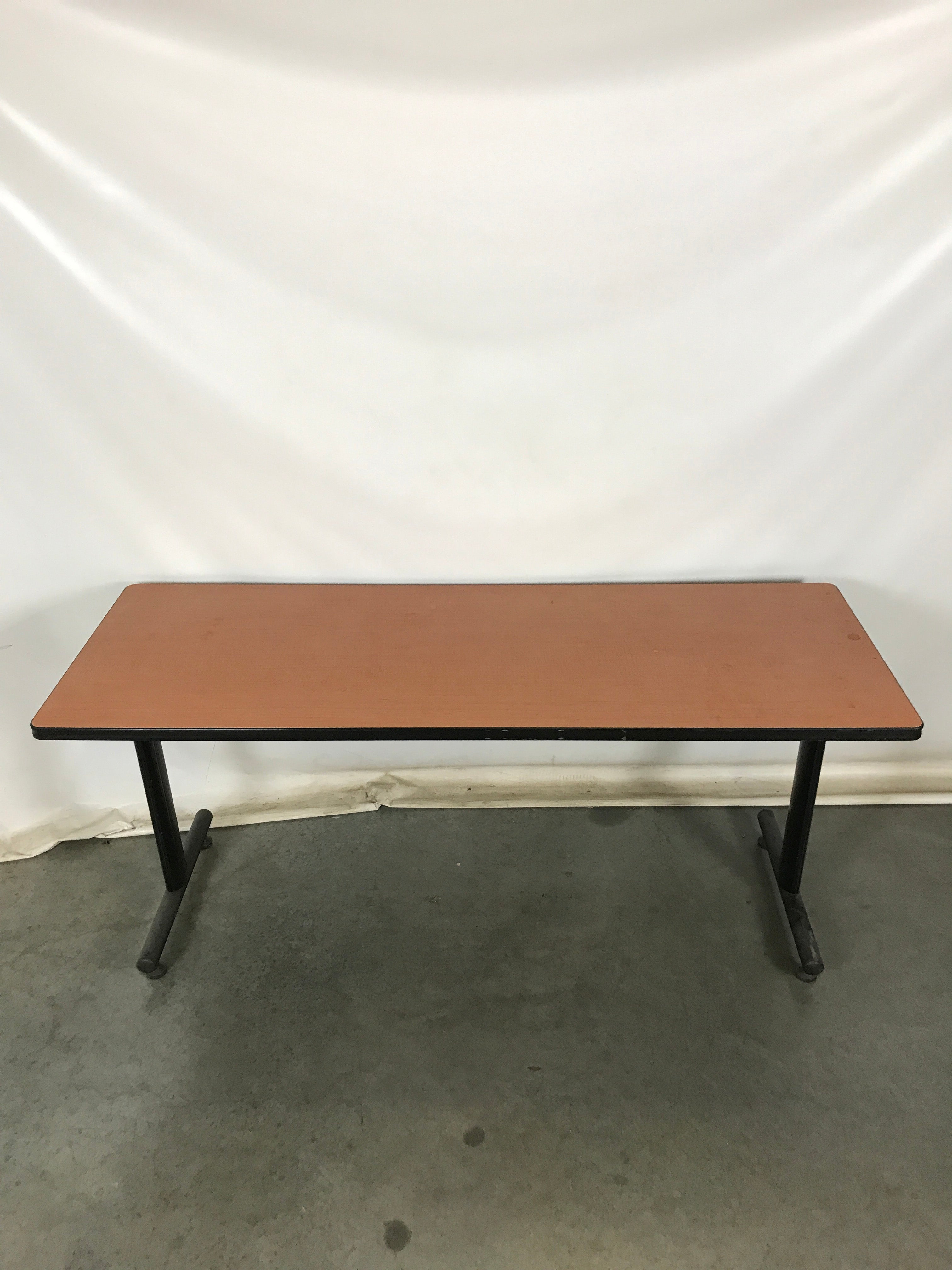 Wooden Table With Metal Frame