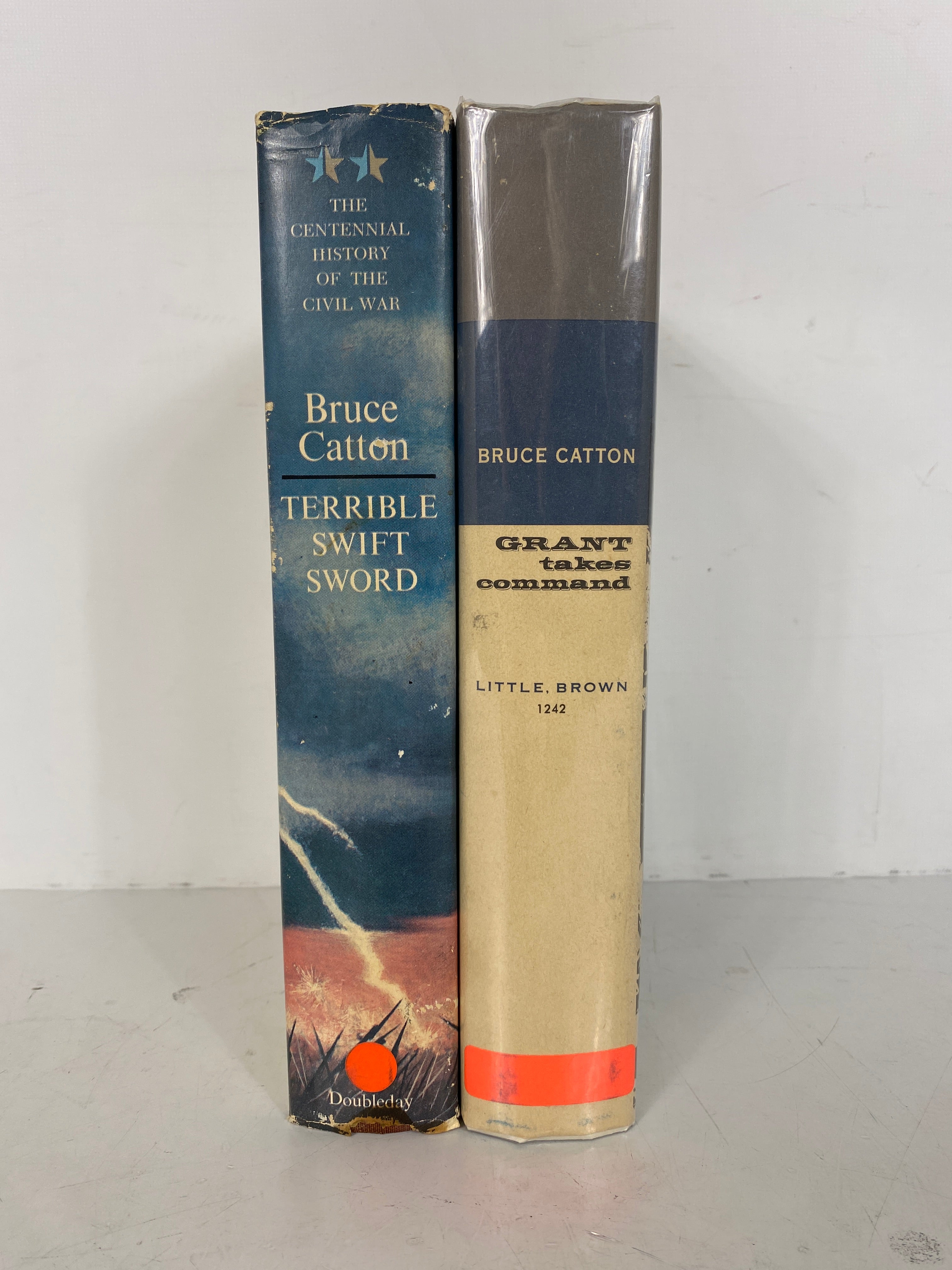 2 Bruce Catton Civil War Vols: Terrible Swift Sword/Grant Takes Command HCDJ