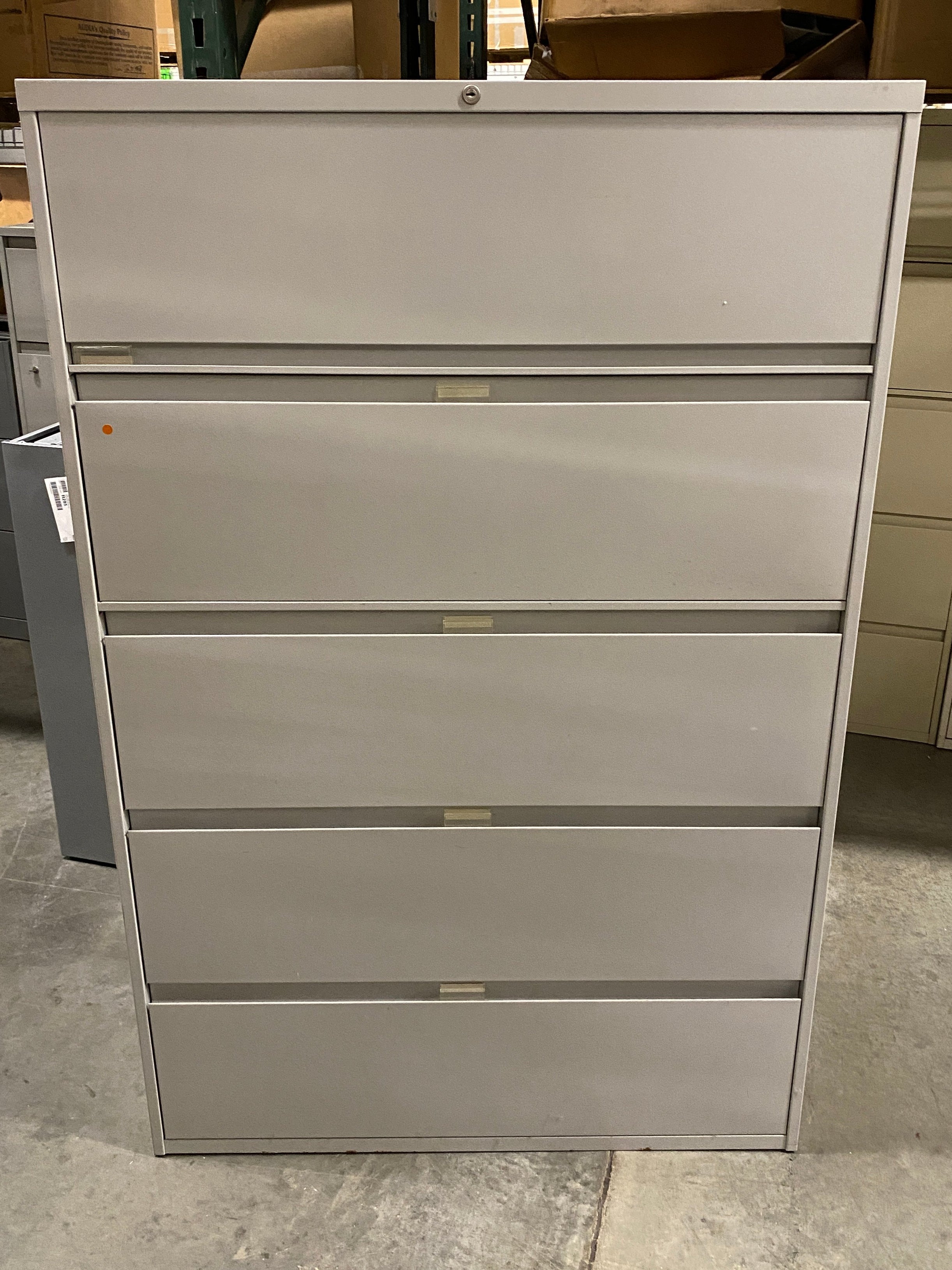 Steelcase Lateral Light Grey 5 Drawer File Cabinet