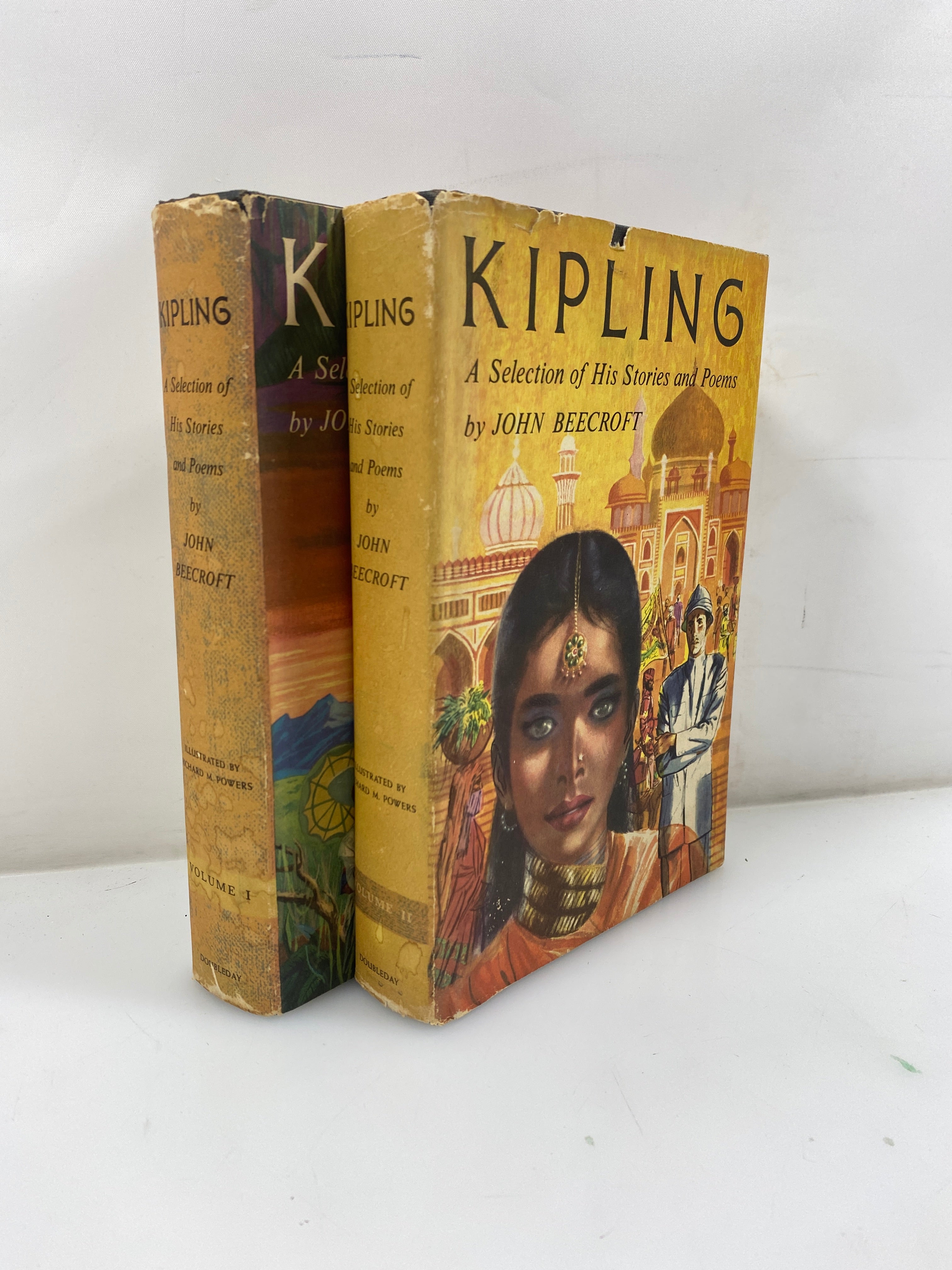 2 Vol. Set: Kipling: A Selection of His Stories and Poems 1956 HCDJ