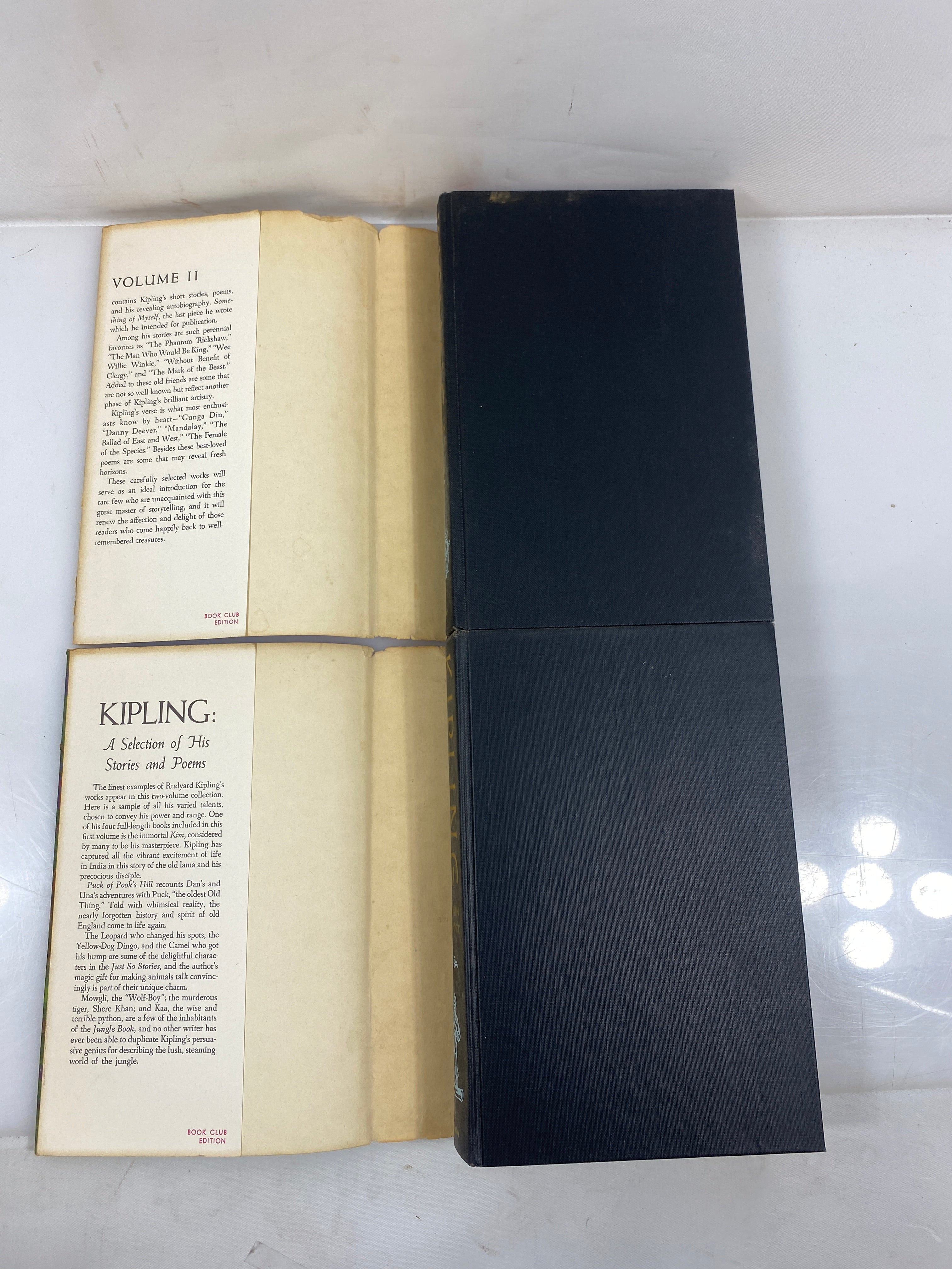 2 Vol. Set: Kipling: A Selection of His Stories and Poems 1956 HCDJ