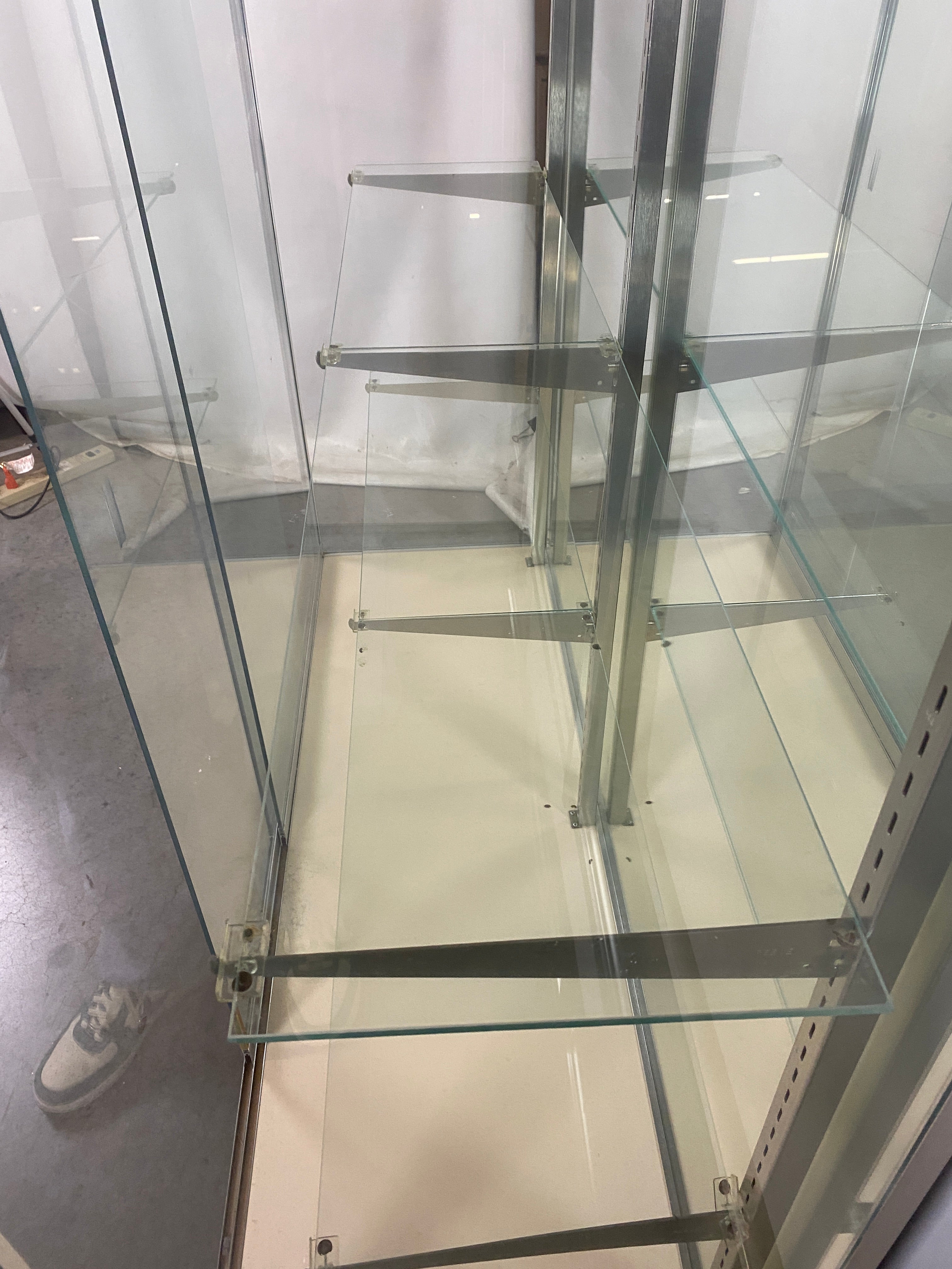 Glass Trophy Case With Mirrored Backing