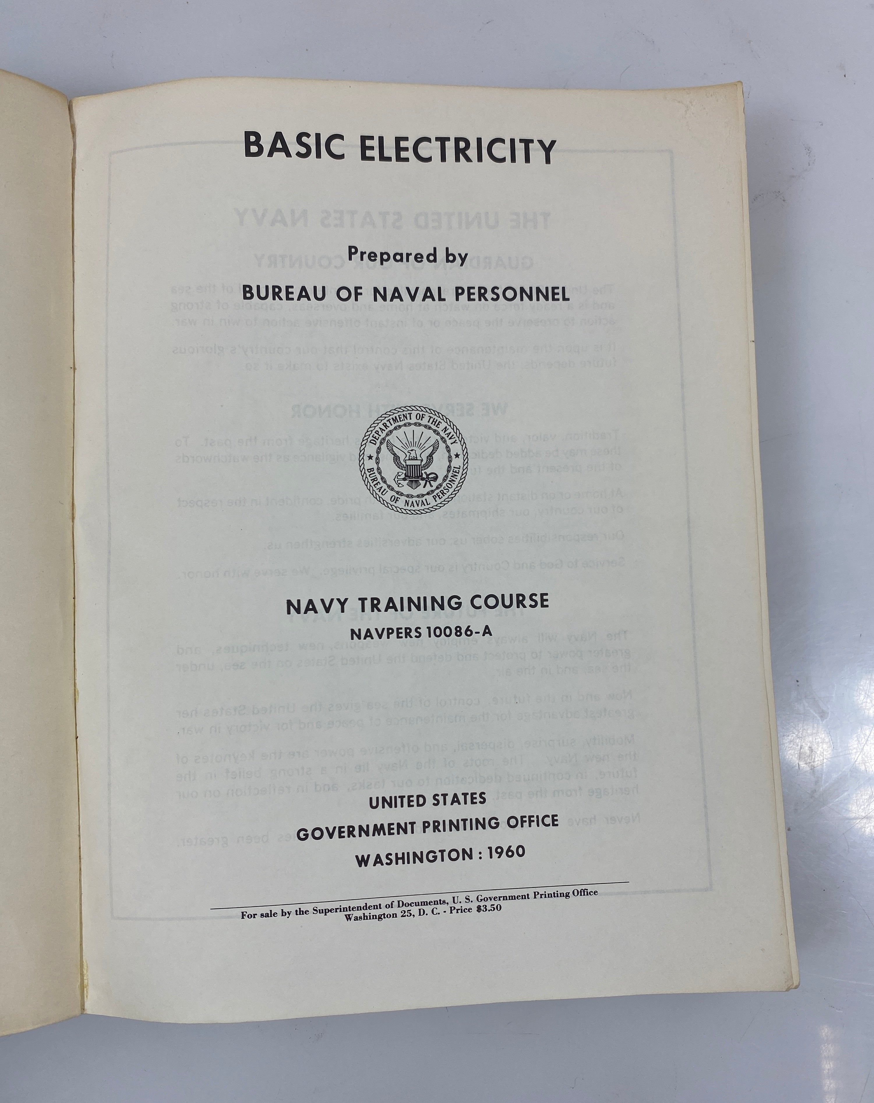 Set of 2: Basic Electricity/Electronics Bureau of Naval Personnel 1960-64 SC