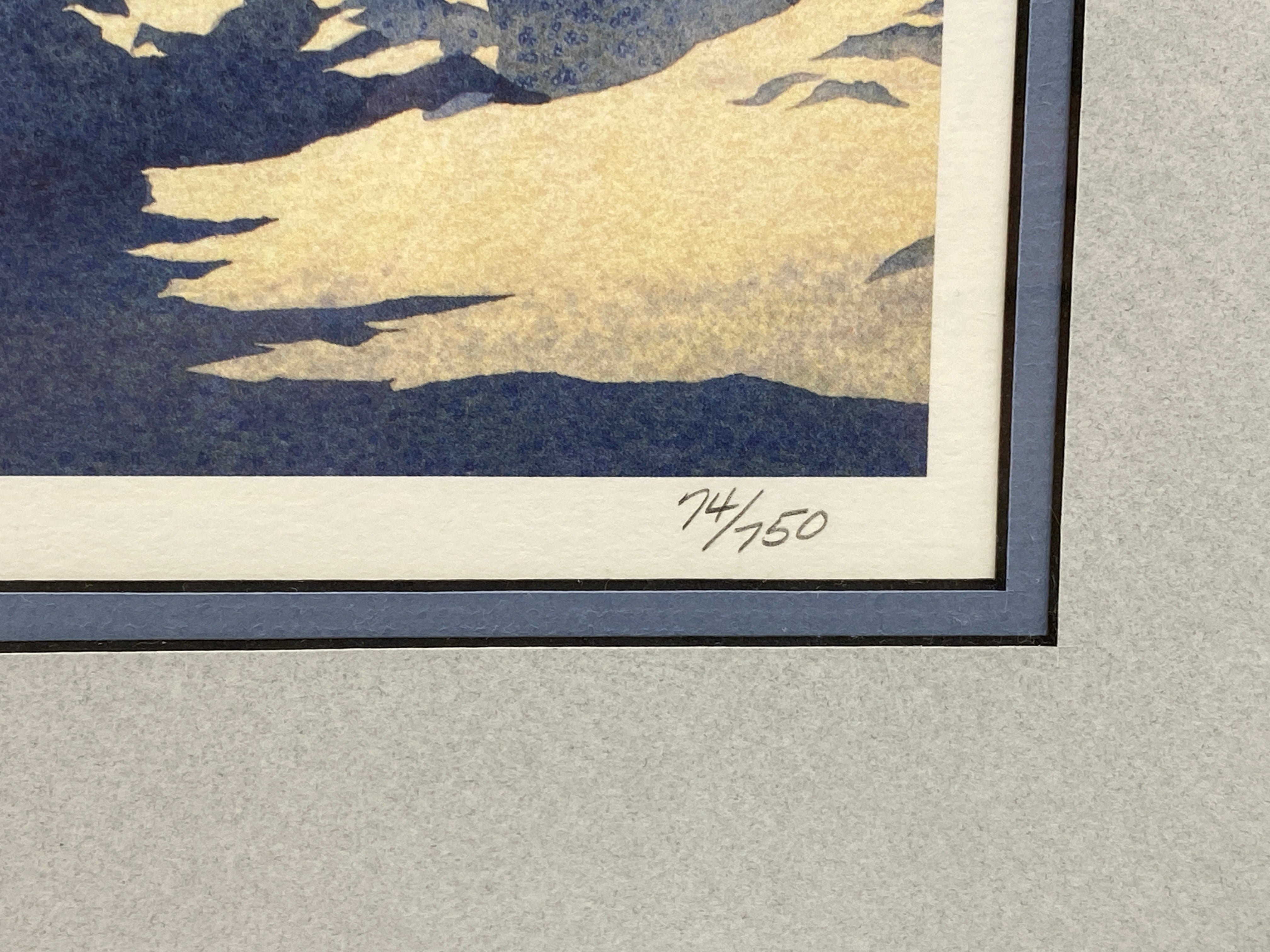 Framed 1996 "Two If By Snow" Signed Print by Byron Birdsall 74/750