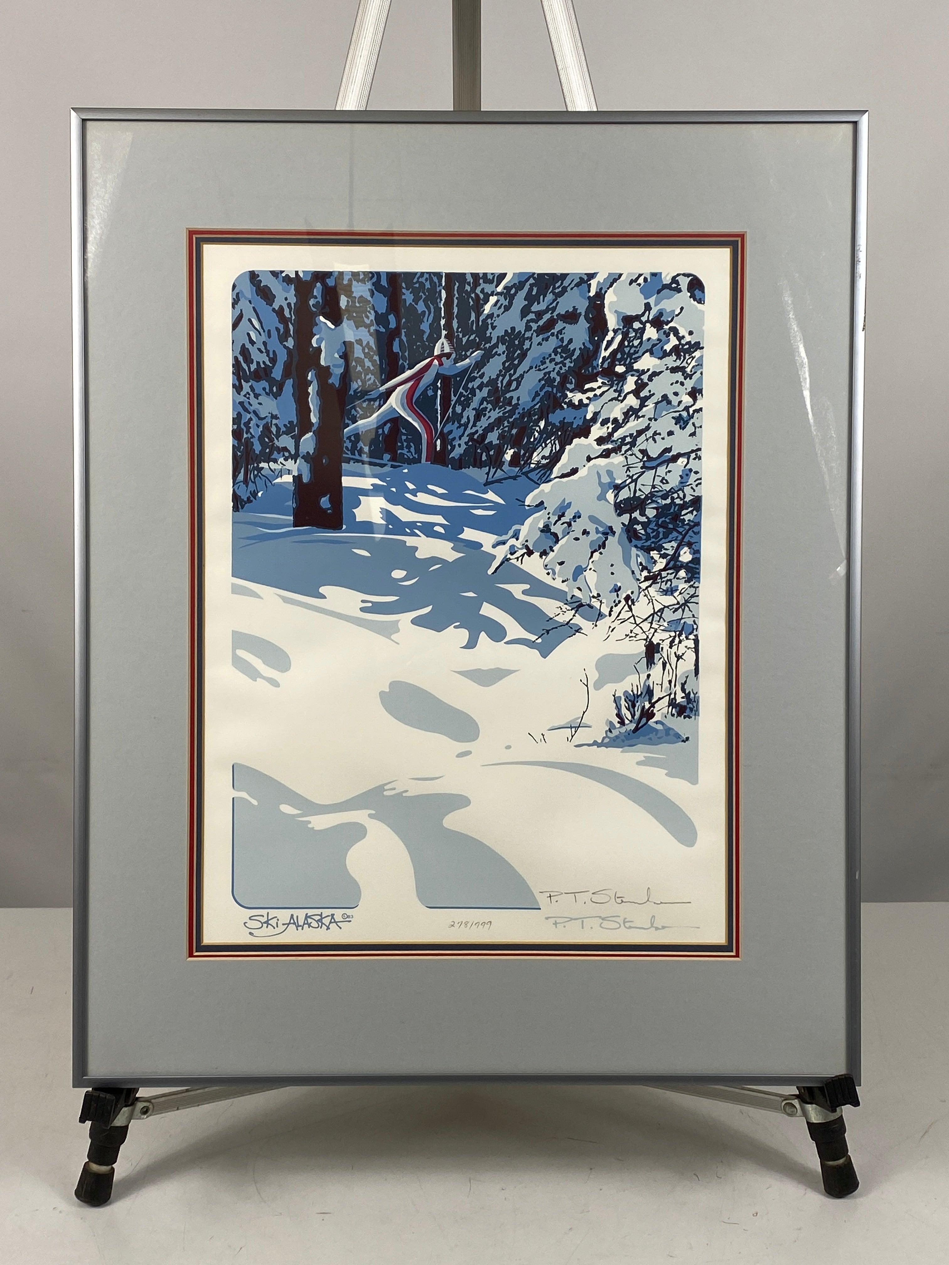 Framed 1983 "Ski Alaska" Signed Print by Paul T. Steucke 278/999