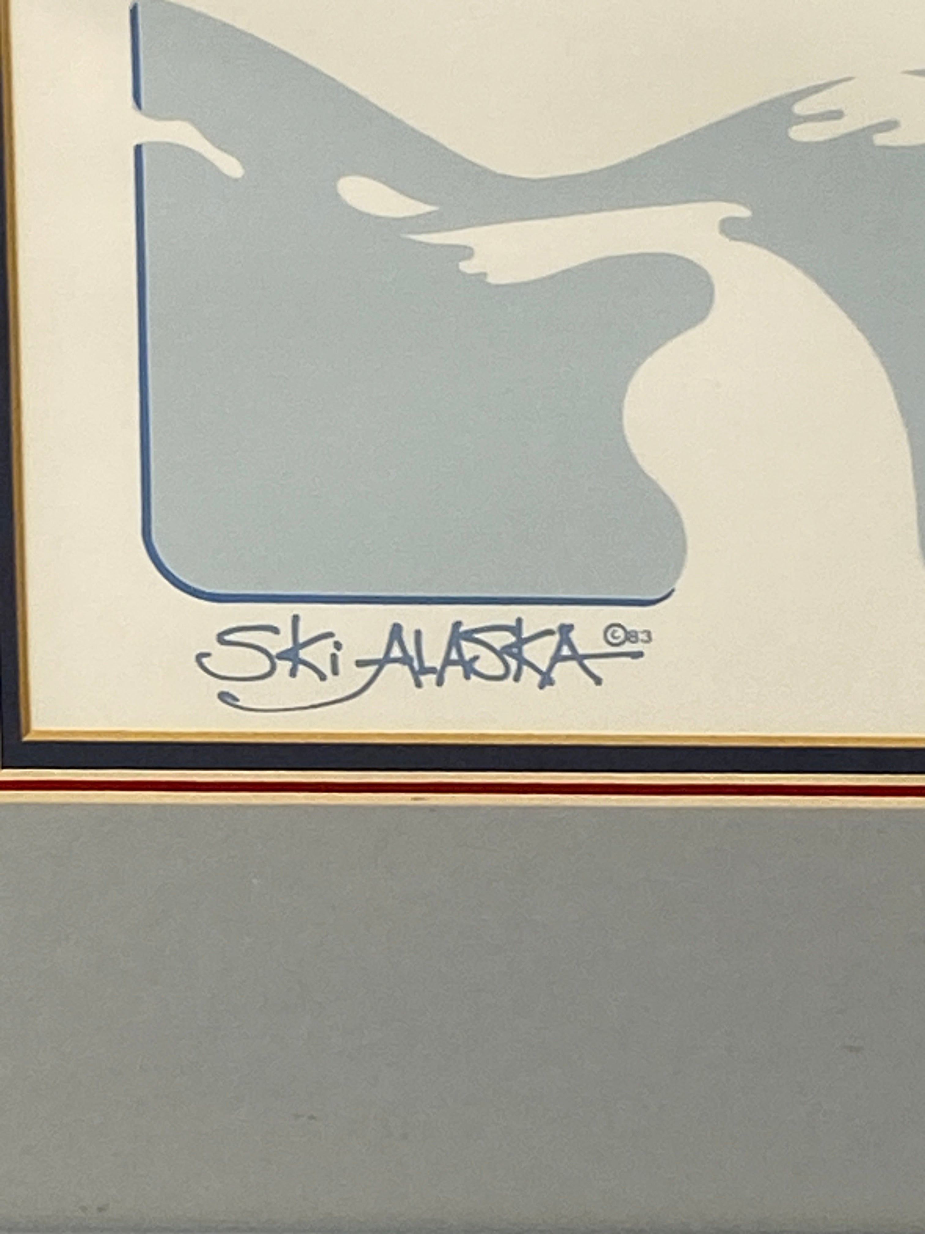 Framed 1983 "Ski Alaska" Signed Print by Paul T. Steucke 278/999