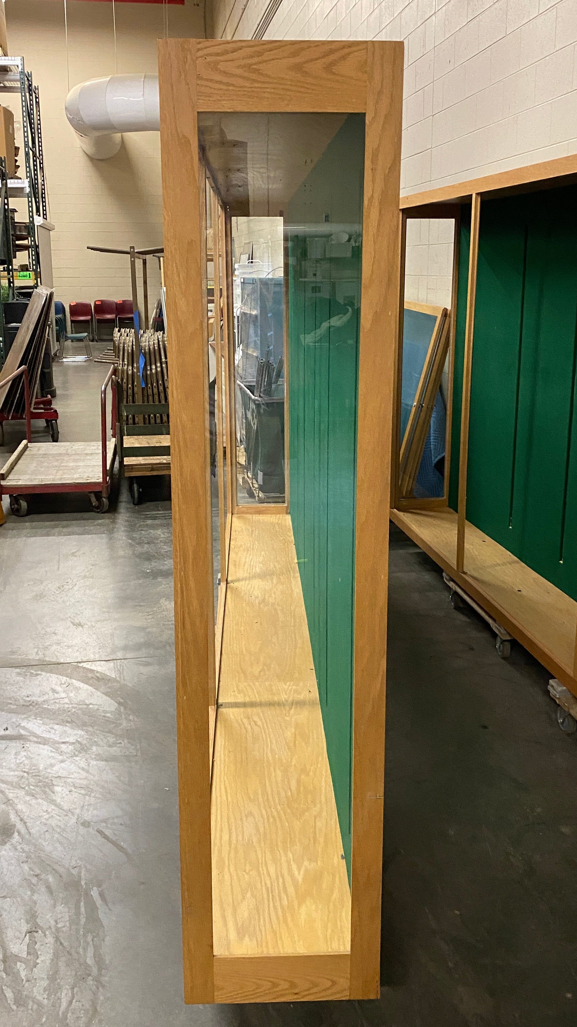 Light Wooden 3 Door Felt Lined Showcase