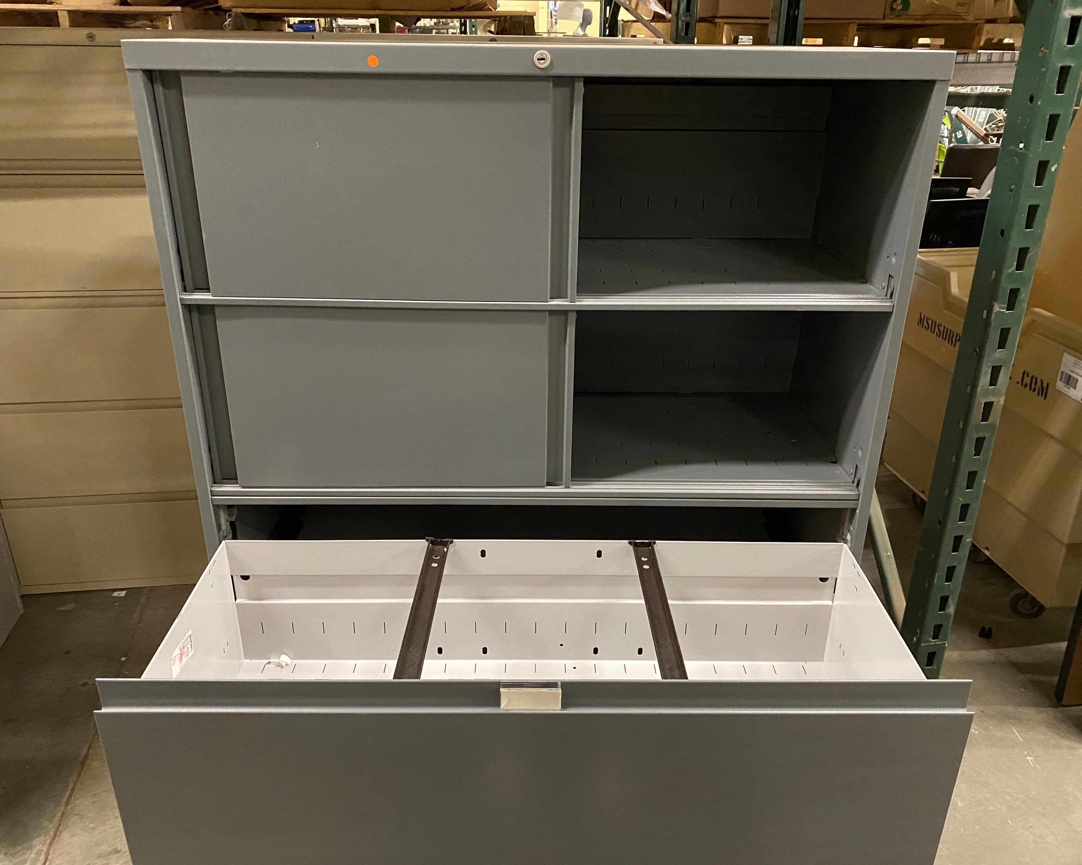 Steelcase Lateral Light Grey 3 Drawer File Cabinet
