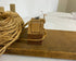 Vintage Wooden Loom with Half-Finished Rug