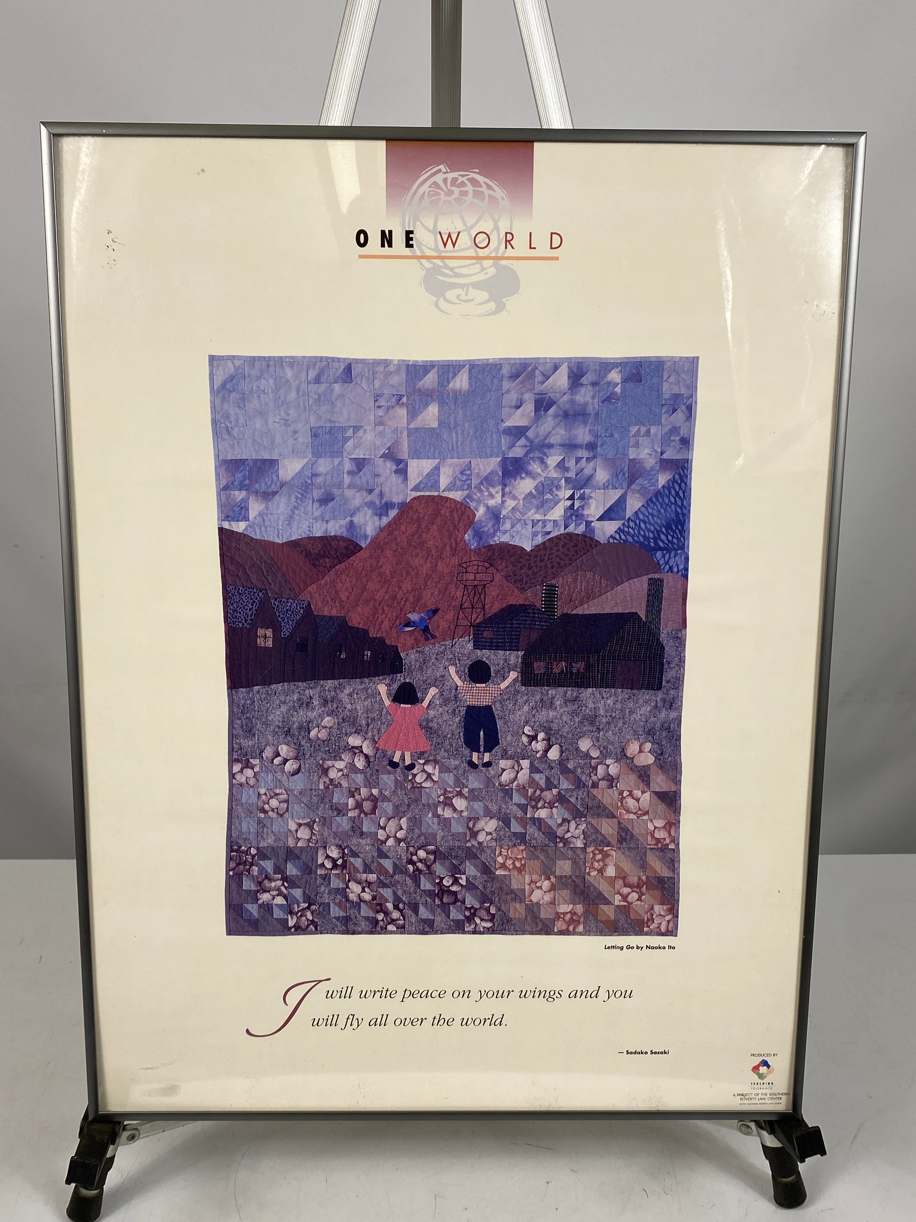 Framed 1997 One World Poster "Letting Go" 24x18